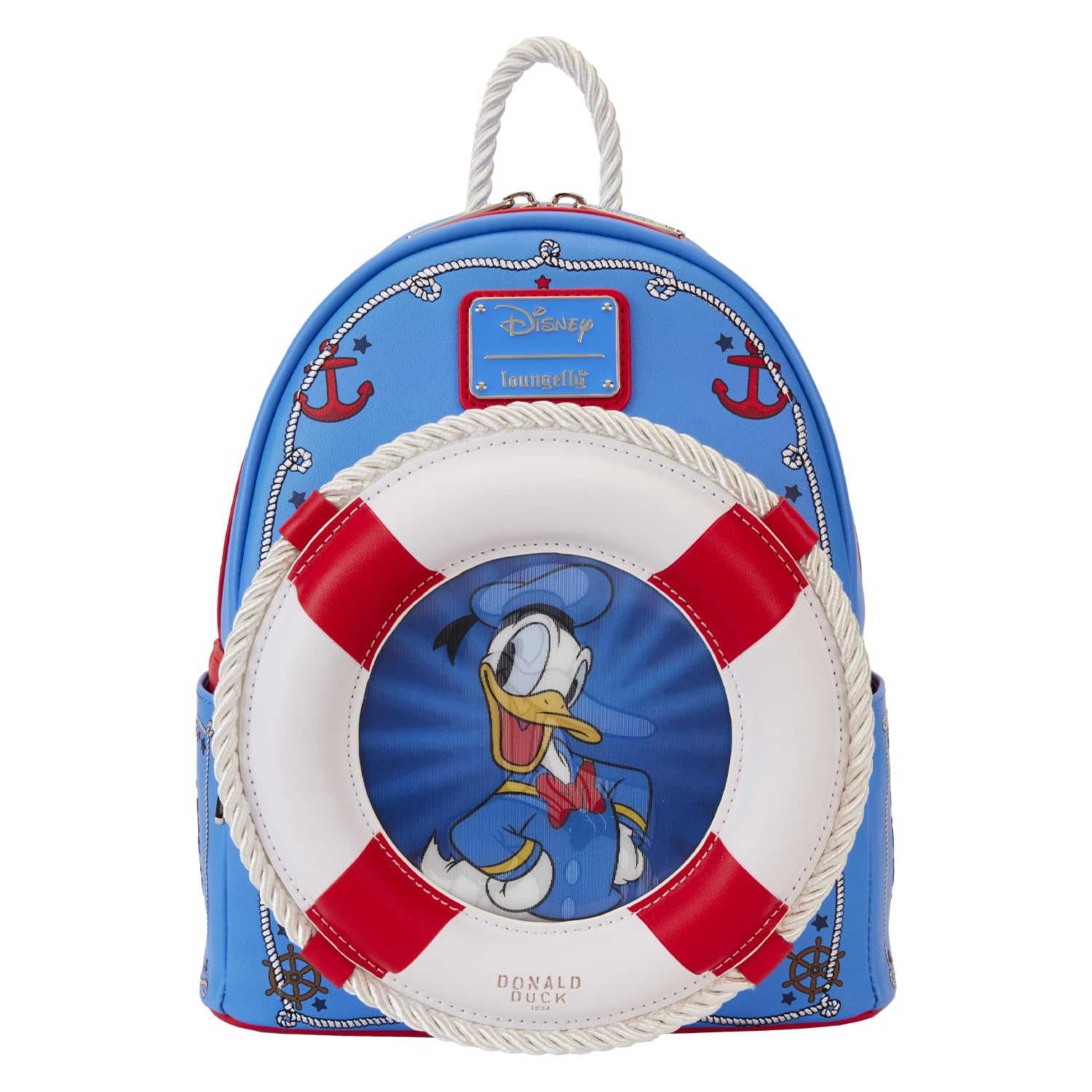 Loungefly Disney Donald Duck 90th Anniversary Mini Backpack - Official Disney Licensed Collectible for Women & Teens - Perfect for Theme Parks, Cosplay, and Everyday Use