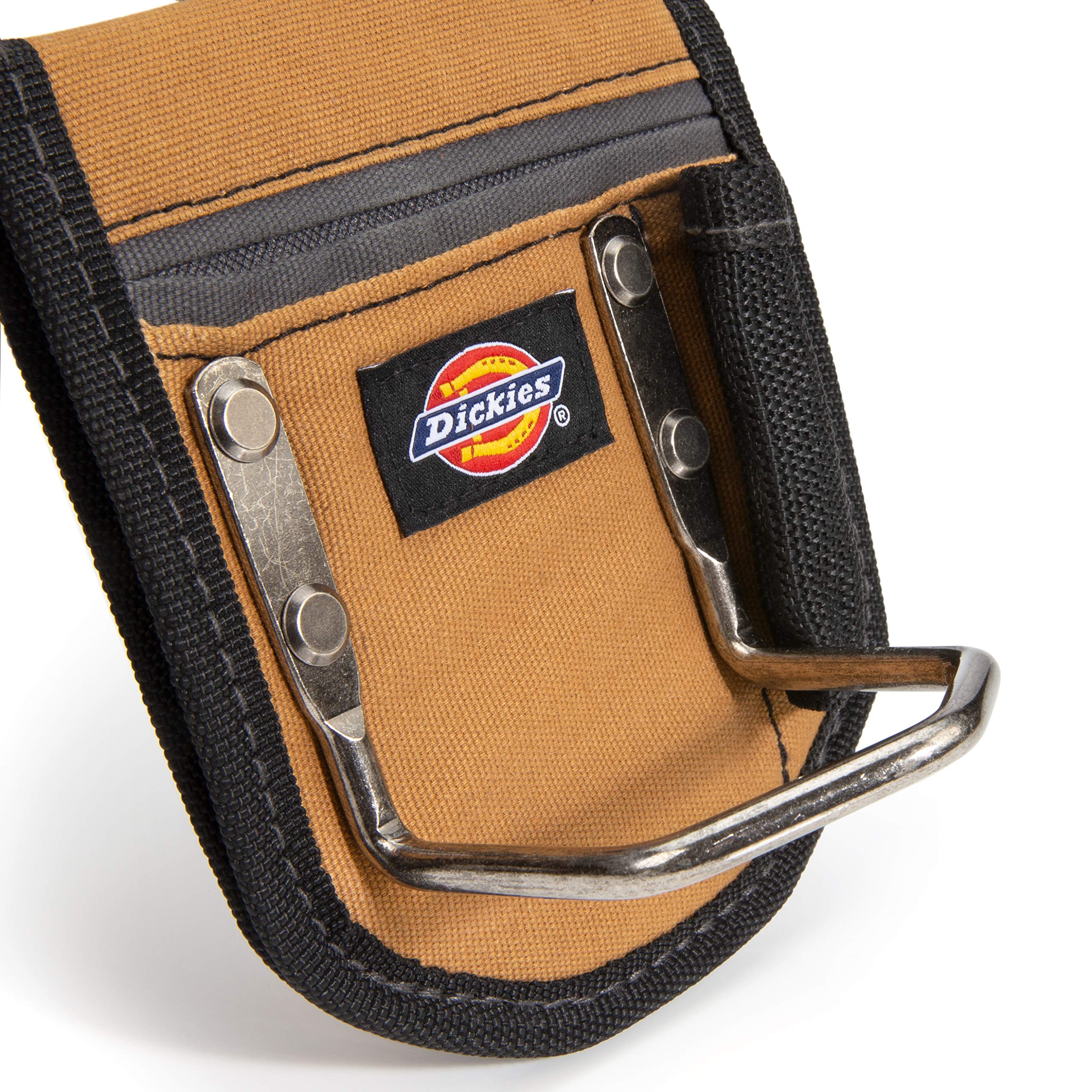 Dickies 2-Compartment Hammer Holder for Tool Belts - Durable Canvas Tool Pouch with Extra Loop & Pocket - Fits 4.5
