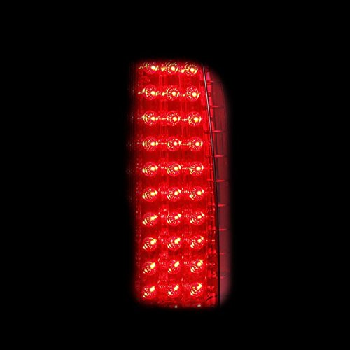 Red & Clear LED Tail Lights Assembly Set for Cadillac Escalade - Left Driver & Right Passenger Side Replacement Lamps | Enhanced Visibility & Style for Night Driving & Car Customization