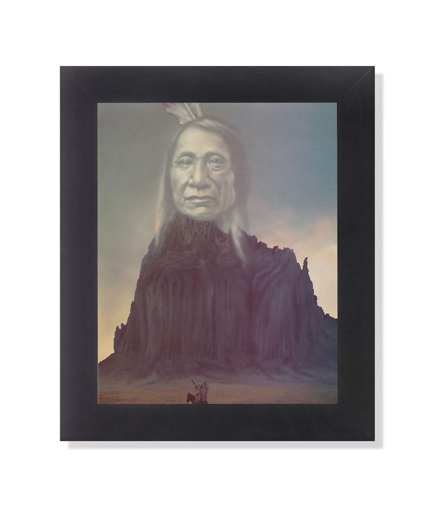 Authentic Native American Indian Chief & Spirit Wall Art Print - Framed Tribal Decor for Home, Office & Spiritual Spaces