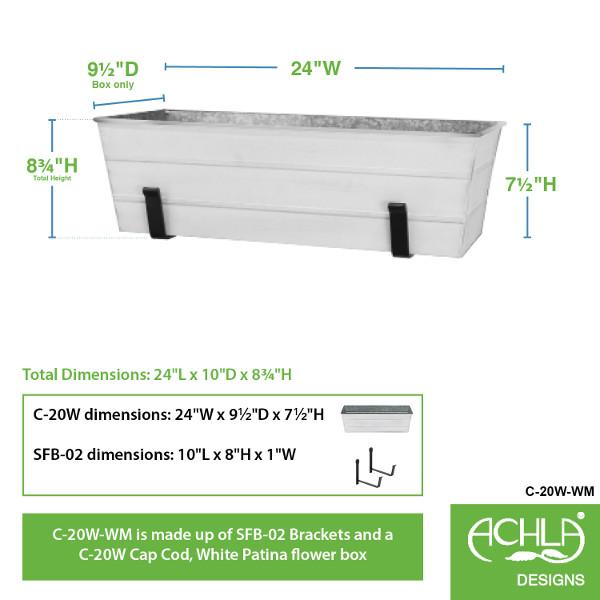 Decorative Flower Box with Wall Brackets - Hanging Planter for Indoor & Outdoor Garden Decor - Perfect for Windows, Balconies, and Patios