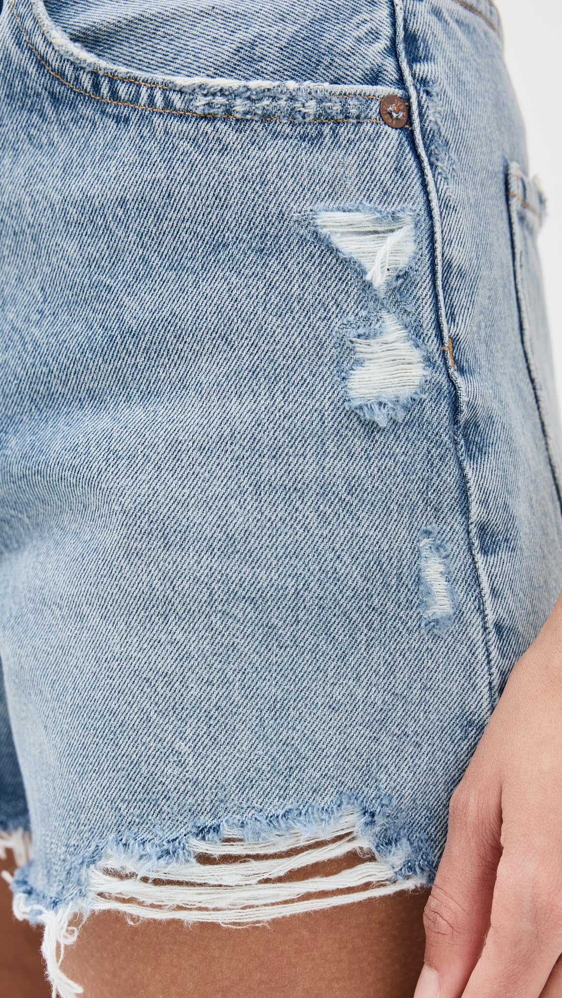 AGOLDE Women's Dee Vintage High Rise Denim Shorts - Retro Distressed Jeans for Casual Outfits & Summer Style