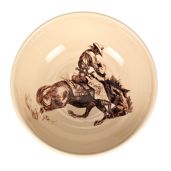 Cowboy Bronc & Brands Bowls - Western Style Ceramic Bowls for Soups, Salads & Snacks - Perfect for Ranch, Farmhouse & Country Kitchen Decor
