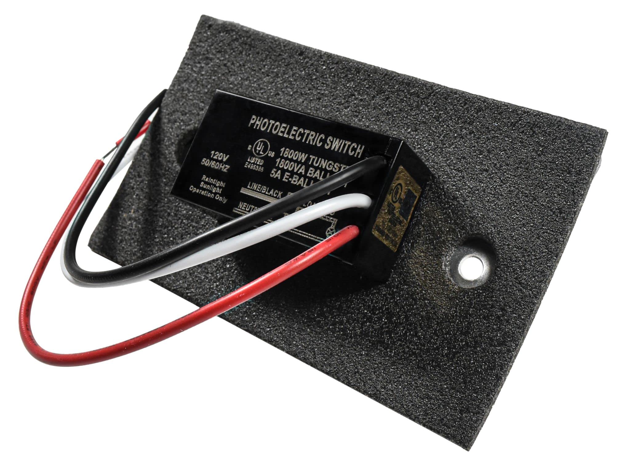 HQRP Photocell Thermal Light Sensor with Wall Plate - Dusk to Dawn Wire-in Switch for Outdoor Lighting - Photoelectric Control for Garage Lights, Barn Lights, Street Lights - Weatherproof & Energy Saving (Perfect for Driveways, Gardens & Security Lighting)