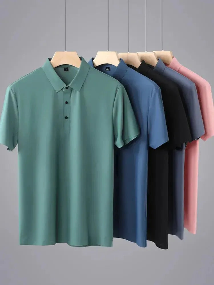Classic Men's Short Sleeve Polo Shirt - Breathable Cotton Casual Shirt for Work, Golf & Everyday Wear