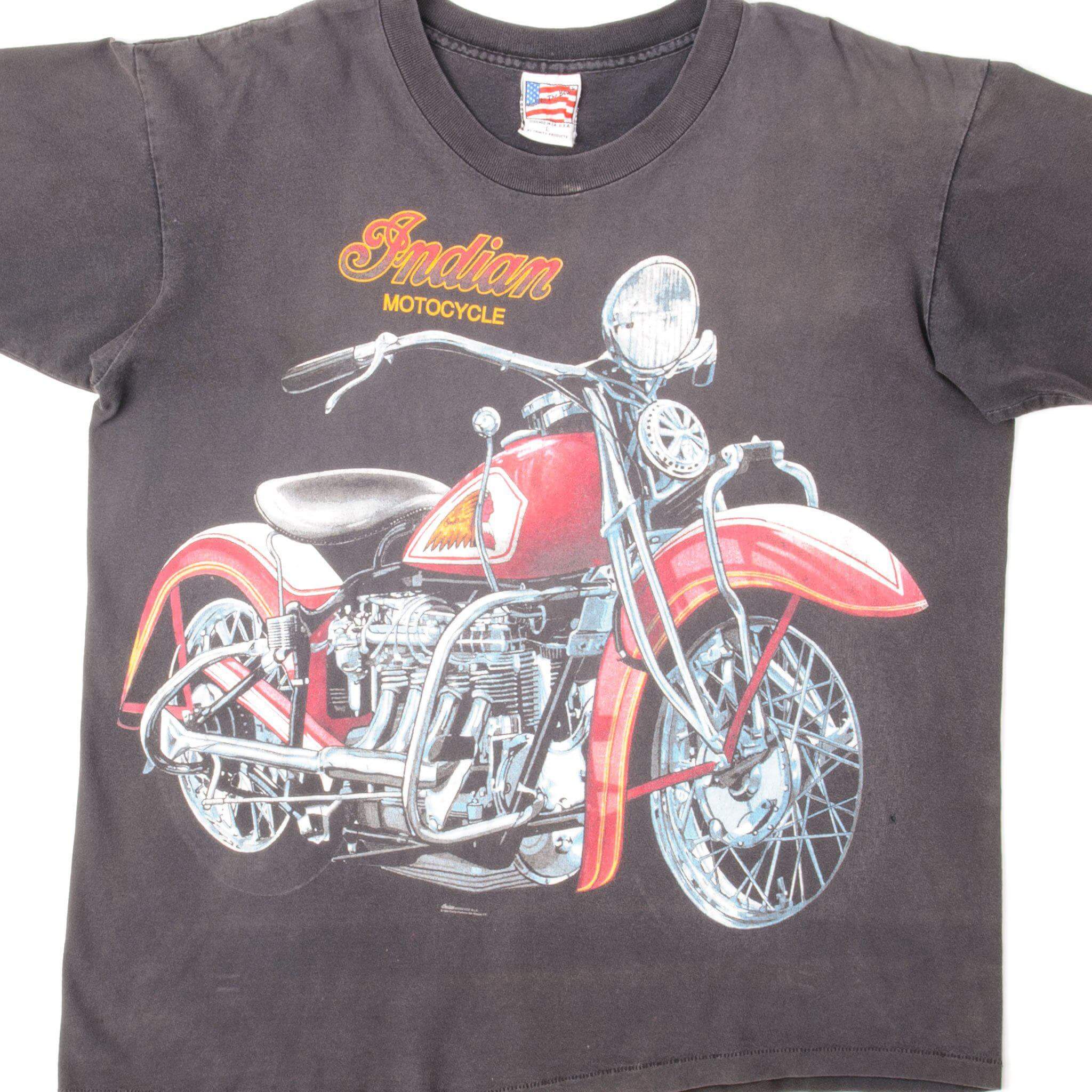 Vintage 1995 Indian Motorcycle T-Shirt - Large Size, Made in USA - Retro Biker Tee for Men, Motorcycle Enthusiasts & Vintage Collectors