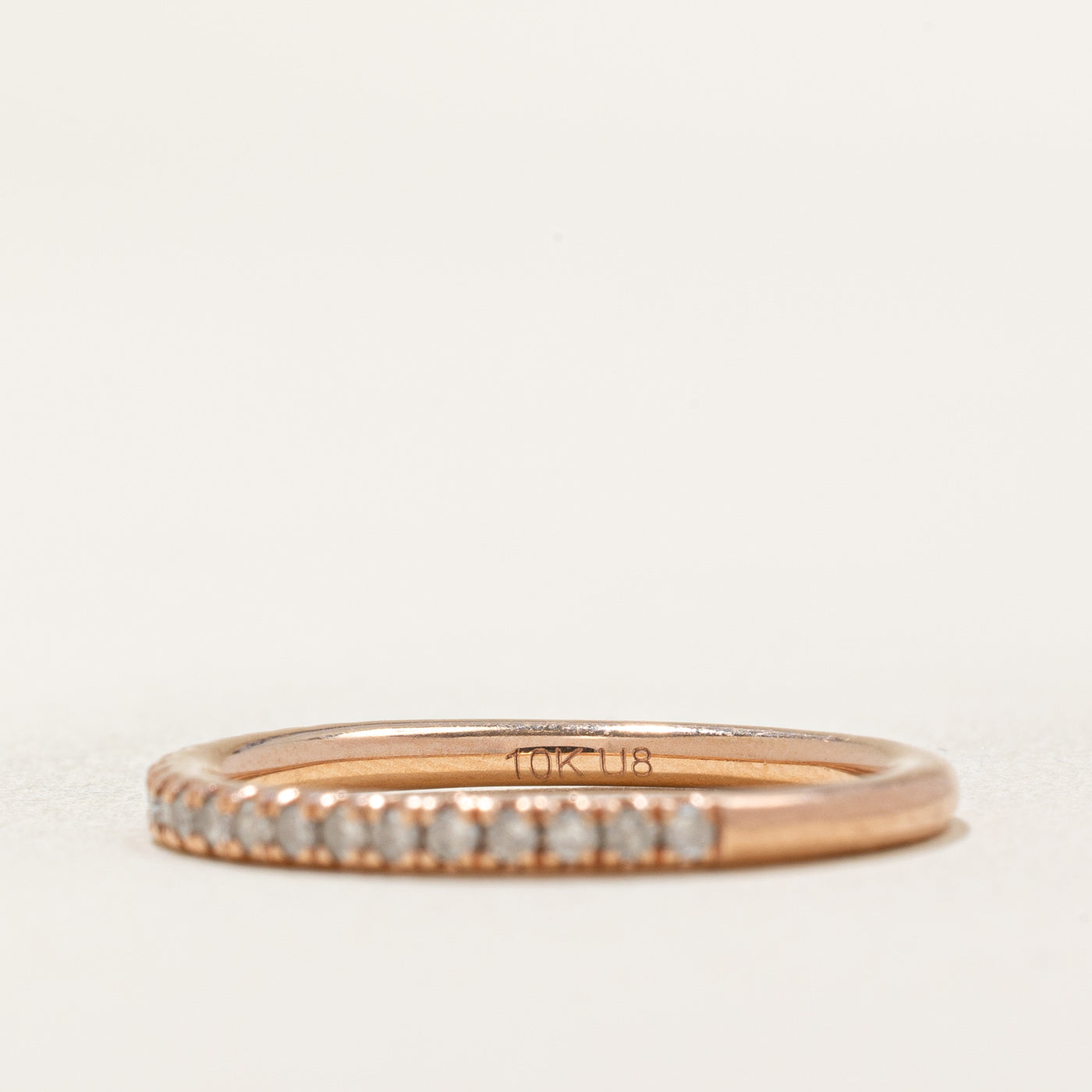Rose Gold Semi Eternity Diamond Wedding Band Ring - 0.27 Carat Total Weight (0.27ctw) - Size 8.25 - Perfect for Anniversary, Engagement & Bridal Jewelry Gifts