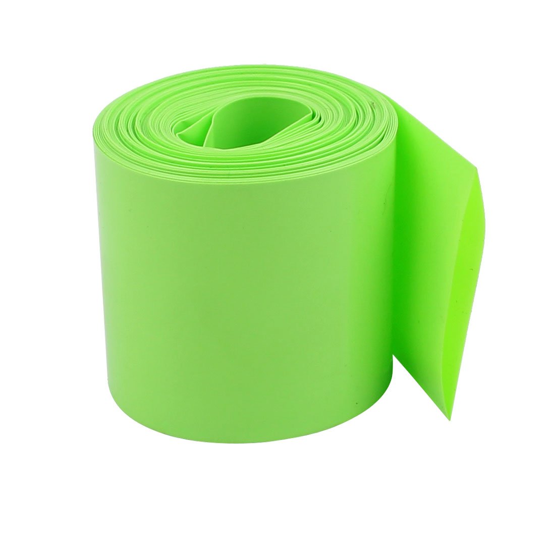 43mm Flat PVC Heat Shrink Tube - 2.1M Length Cable Management Sleeve for 18650 Batteries (Green) | Wire Organization, DIY Electronics, Battery Protection