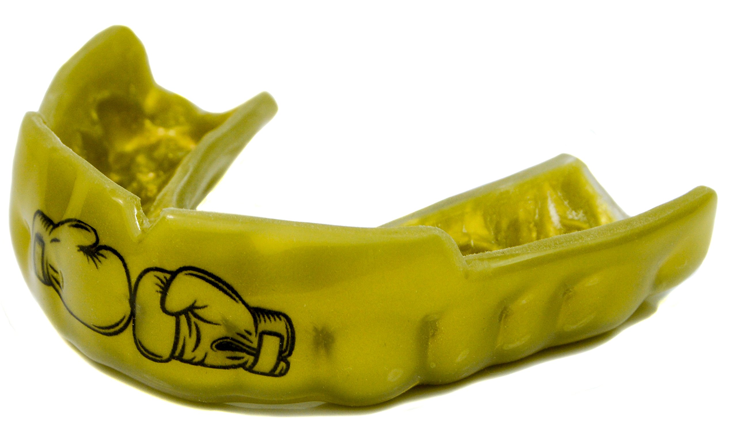 Custom Professional MMA Boxing Muay Thai Mouthguard with Gold Gloves - High Impact Protection for Fighters & Athletes - Perfect for Training, Sparring & Competition