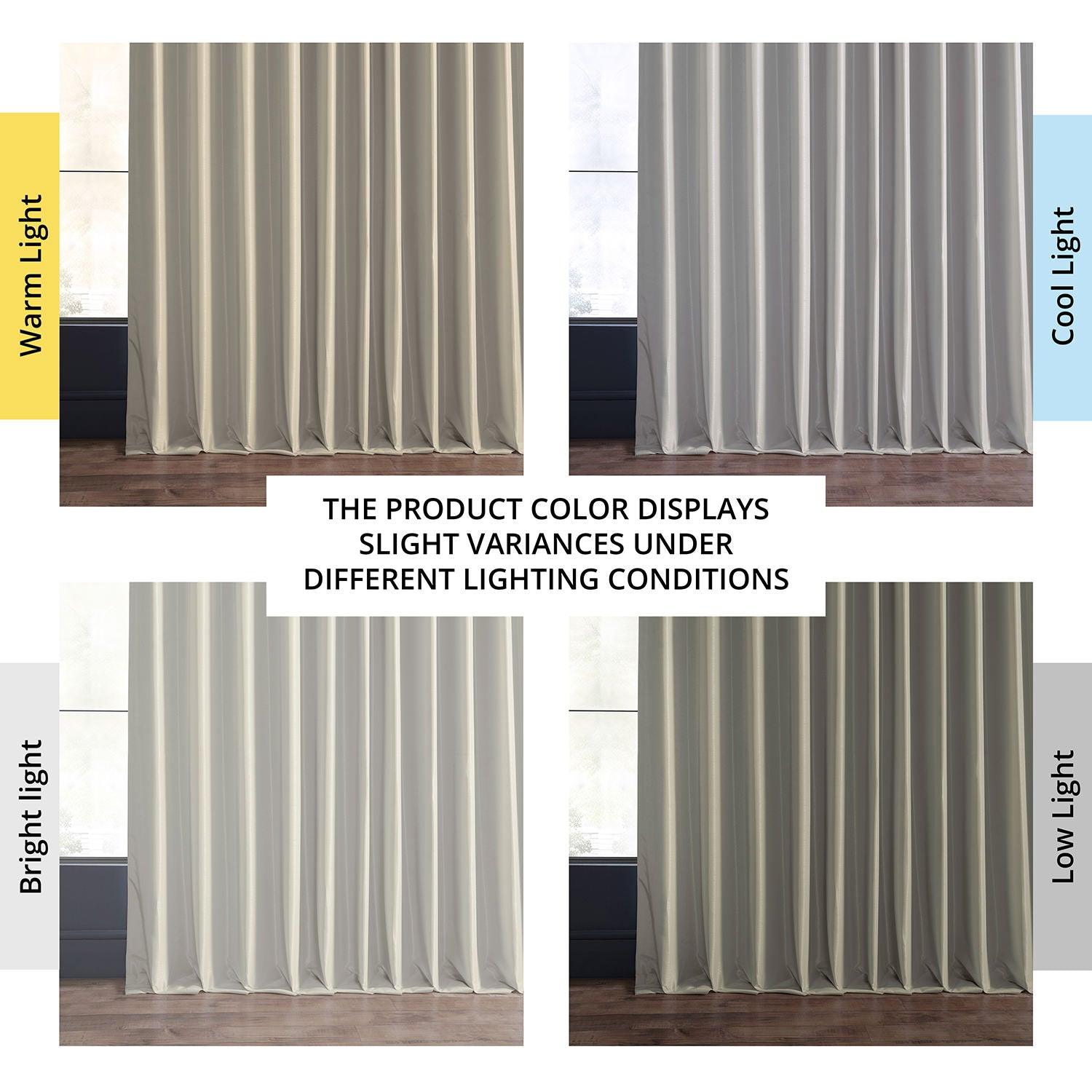 Off White Extra Wide Vintage Textured Faux Dupioni Silk Blackout Curtains - Thermal Insulated Window Drapes for Living Room & Bedroom
