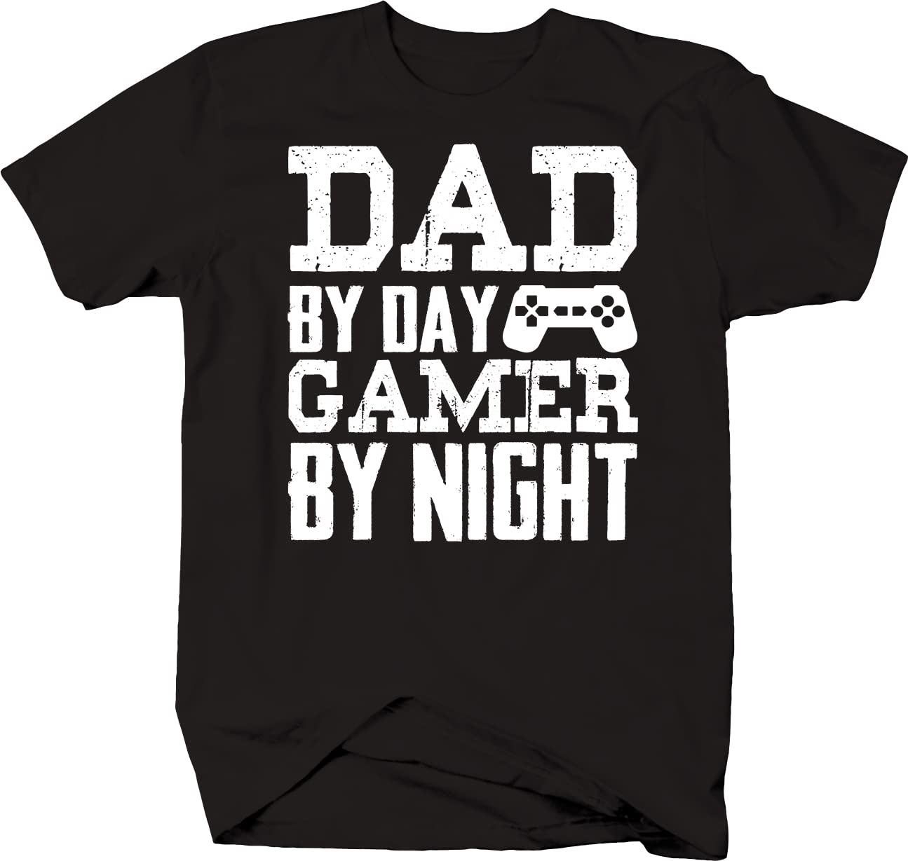 Dad by Day Gamer by Night Video Game T-Shirt for Men - Cool Black Graphic Tee for Gaming Dads | Perfect for Father's Day, Birthday Gifts & Casual Wear
