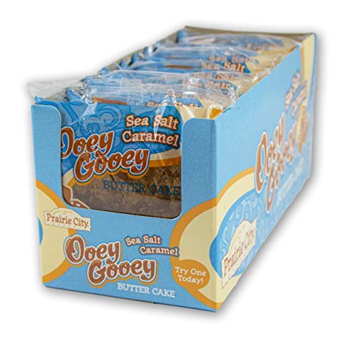Prairie City Bakery Sea Salt Caramel Ooey Gooey Butter Cake - 10 Individually Wrapped Cakes (1 Box) | Perfect for Parties, Gifts & Holiday Desserts