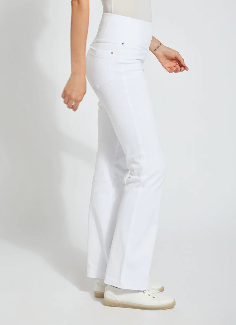 Baby Bootcut Denim Jeans for Girls - Soft Stretch White Denim Pants - Perfect for Playdates & Family Outings