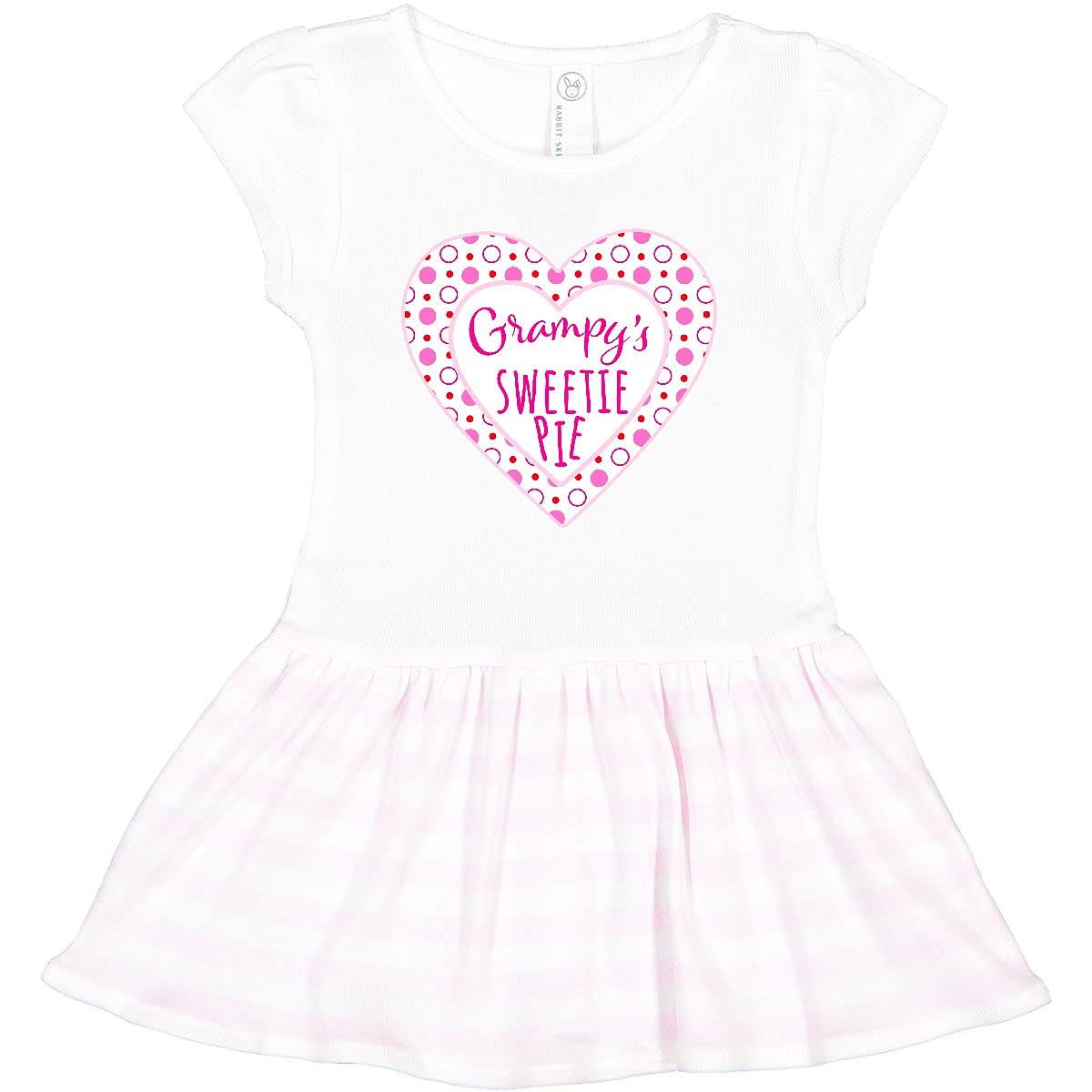 Inktastic Grampy's Sweetie Pie Toddler Dress with Pink Hearts - Cute Baby Girl Outfit for Holidays, Family Photos & Special Occasions