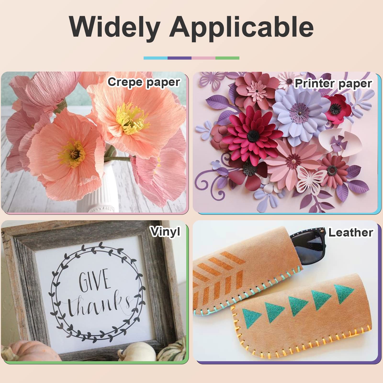 HTVRONT 5 Pack 12x12 Cutting Mats for Cricut Maker 3/Maker/Explore 3/Air 2/Air/One - StandardGrip, LightGrip, StrongGrip & FabricGrip Replacement Mats - Perfect for Vinyl, Paper, Fabric & DIY Craft Projects