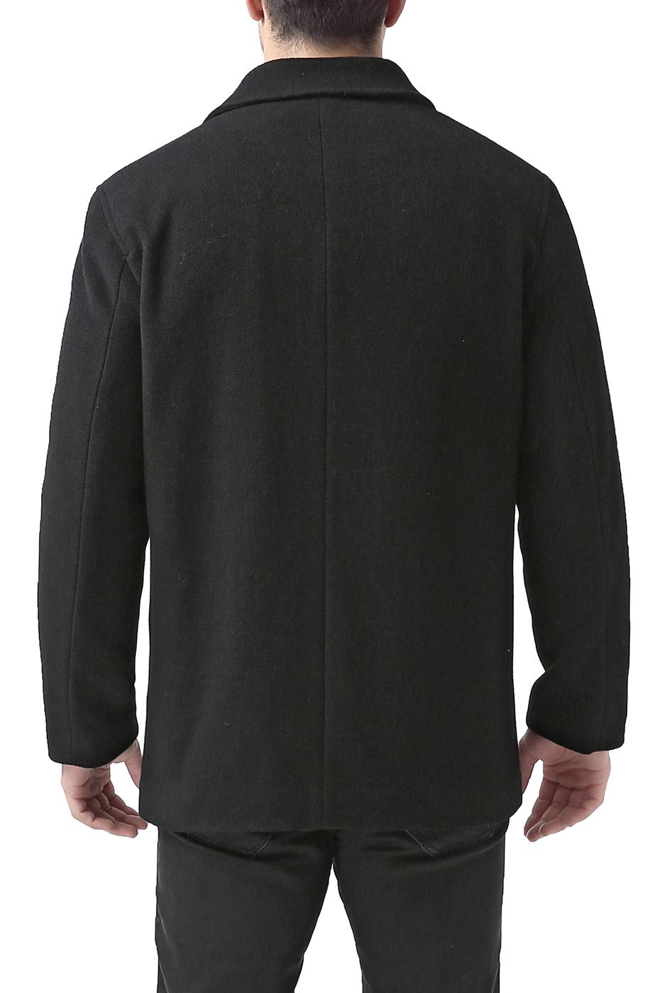 BGSD Men's Matthew Wool Blend Single Breasted Walking Car Coat - Classic Winter Overcoat for Business & Casual Wear (Available in Big & Tall Sizes) - Perfect for Office Commute, Travel & Outdoor Activities