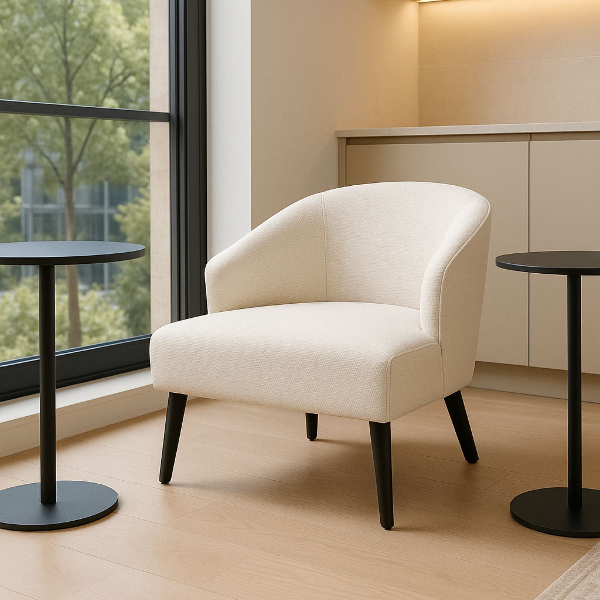 Jonathan Armchair - Modern Upholstered Accent Chair with Solid Wood Legs for Living Room, Bedroom & Office - Comfortable Lounge Chair for Relaxing & Reading
