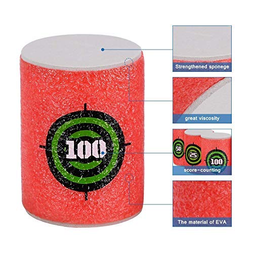 EVA Foam Gun Shoot Soft Targets - 18 Pack Kids Toy Blaster Ammo for Nerf Guns | Outdoor Play, Birthday Party Gifts & Backyard Games