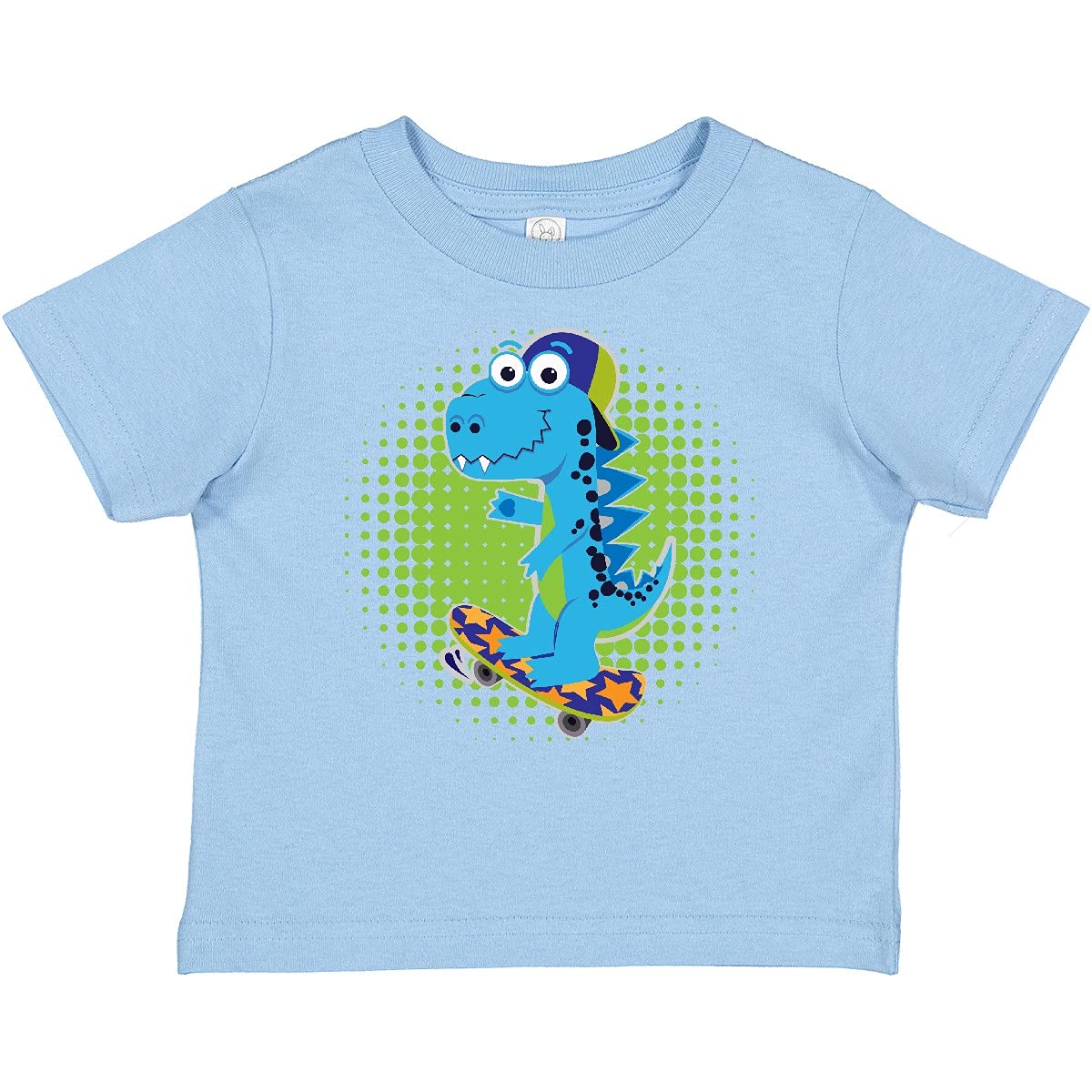 Inktastic Skateboarding Boy Dinosaur Graphic Baby T-Shirt - Cute Dino Design for Toddlers & Kids - Perfect for Playdates, Birthdays & Casual Wear