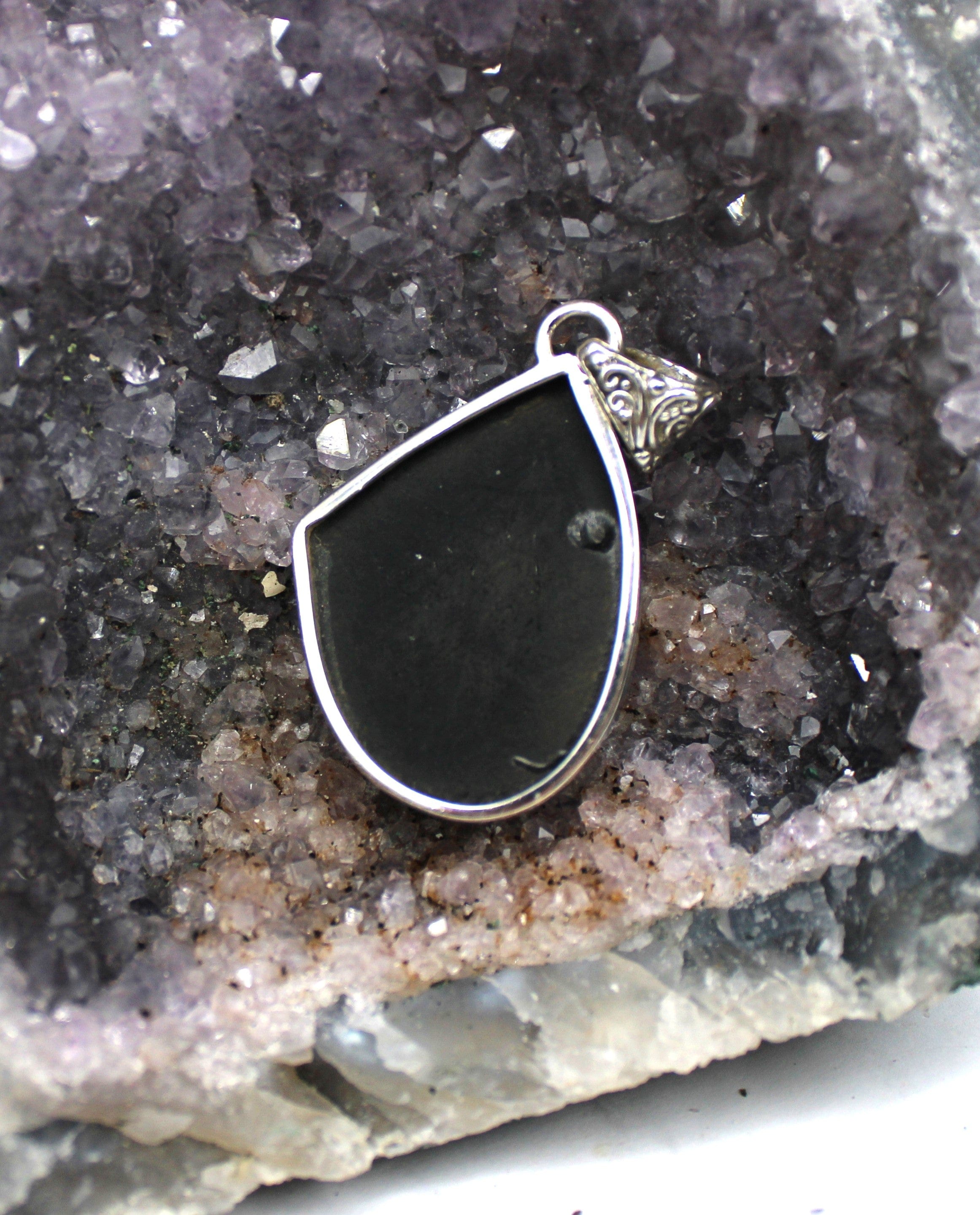 Black Tourmaline Pendant Necklace in Sterling Silver 925 - Protection Jewelry for Women, Men | Spiritual Healing, Energy Cleansing & Everyday Wear