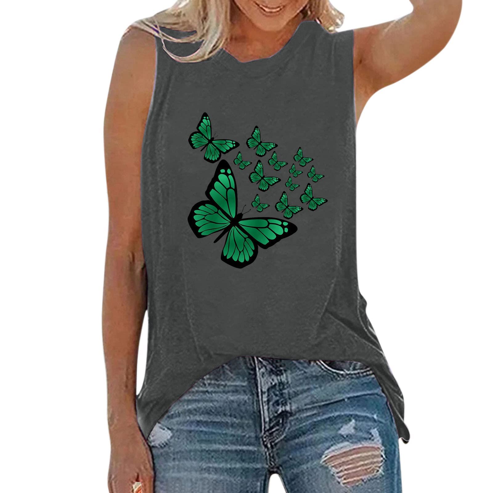 Women's Loose Fit Tank Tops - Summer Sleeveless Casual Tee Shirts with Cute Prints, Plus Size Vest Tops for Teen Girls | Perfect for Beach Outfits, Gym Wear & Everyday Fashion