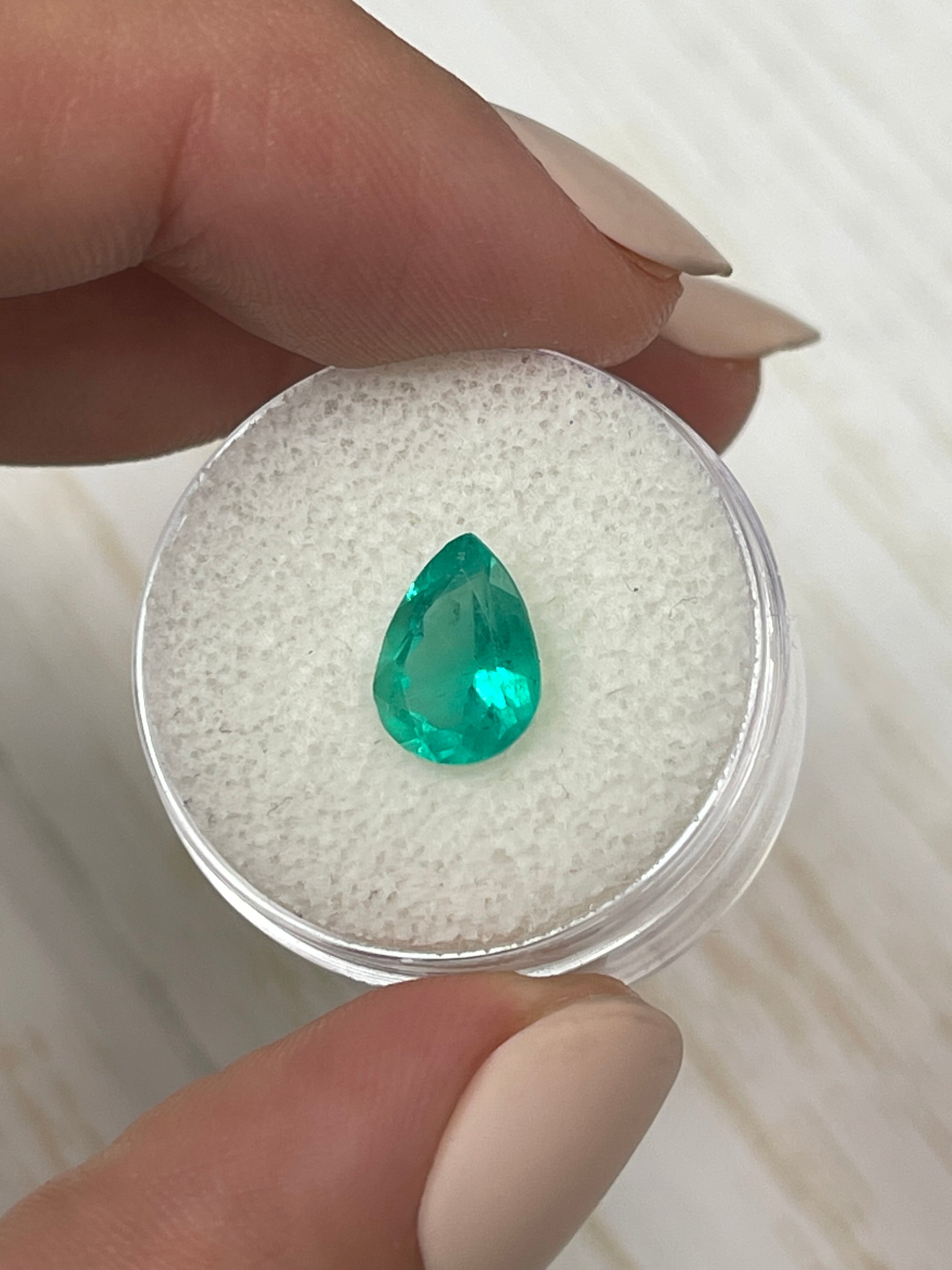 1.88 Carat Natural Colombian Emerald Pear Cut Loose Gemstone - Chunky Green Emerald for Jewelry Making, Engagement Rings & Custom Designs