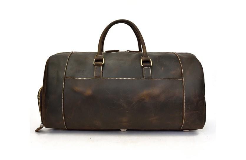 Premium Brown Leather Weekender Bag for Travel - Stylish Carry-On Luggage for Men & Women - Perfect for Weekend Getaways, Business Trips & Airplane Travel