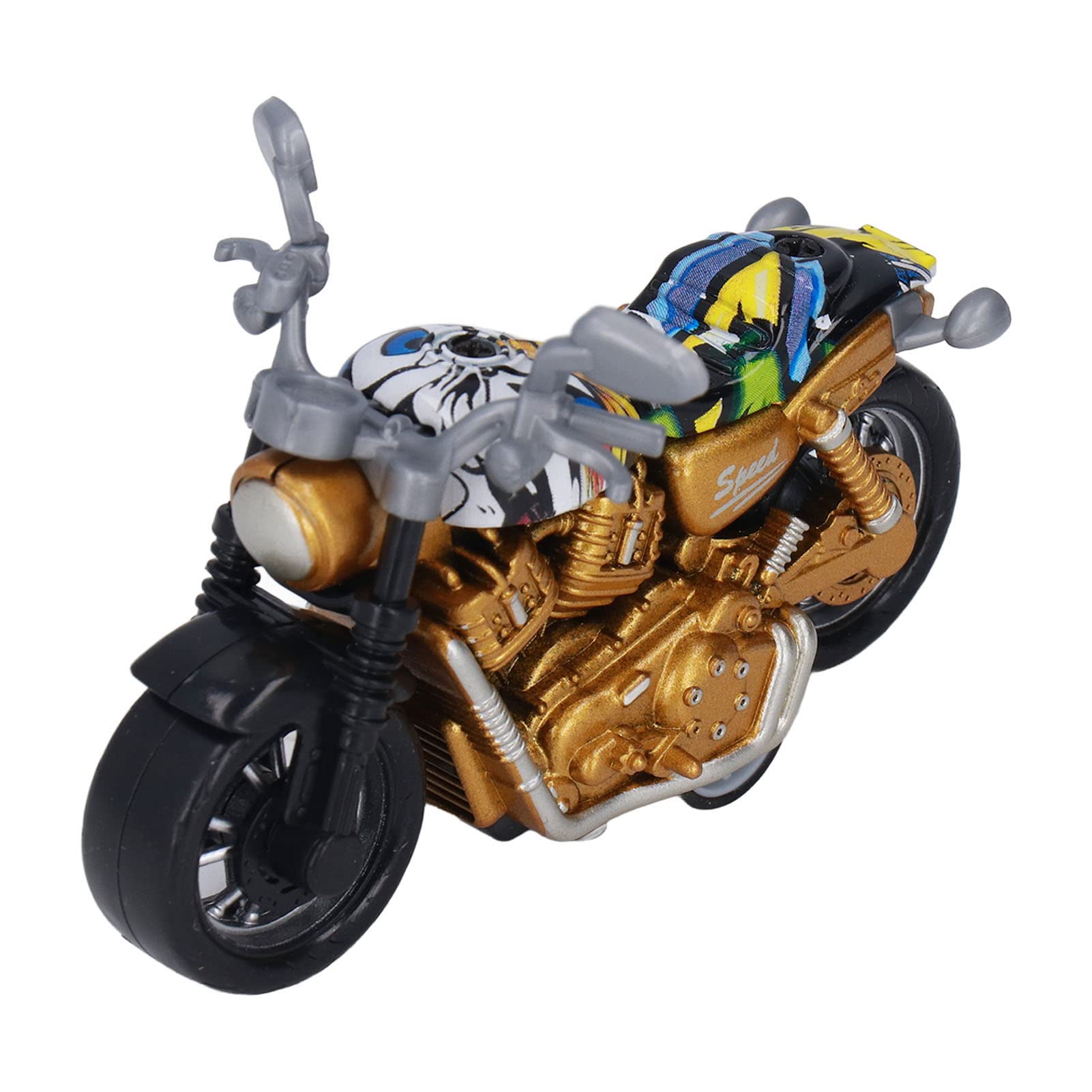 Pull Back Motorcycle Toy - Alloy Retro Model for Kids Birthday Gift | Boys & Girls Play & Display