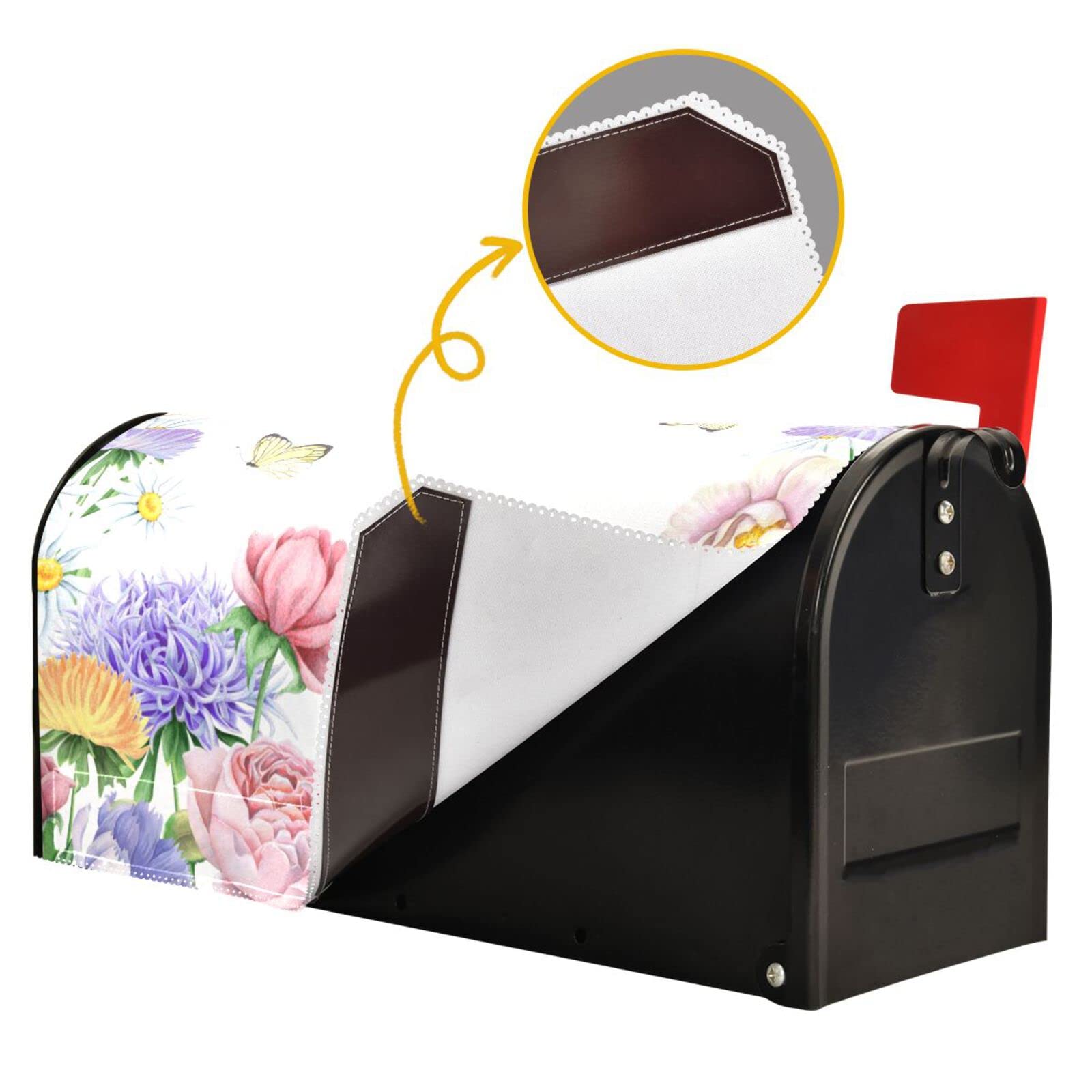 Senya Spring Mailbox Cover - Waterproof Flower Garden Oxford Cloth Post Box with Magnetic Strip for Garden & Yard Decoration | Perfect for Spring Home Decor & Outdoor Mailbox Protection