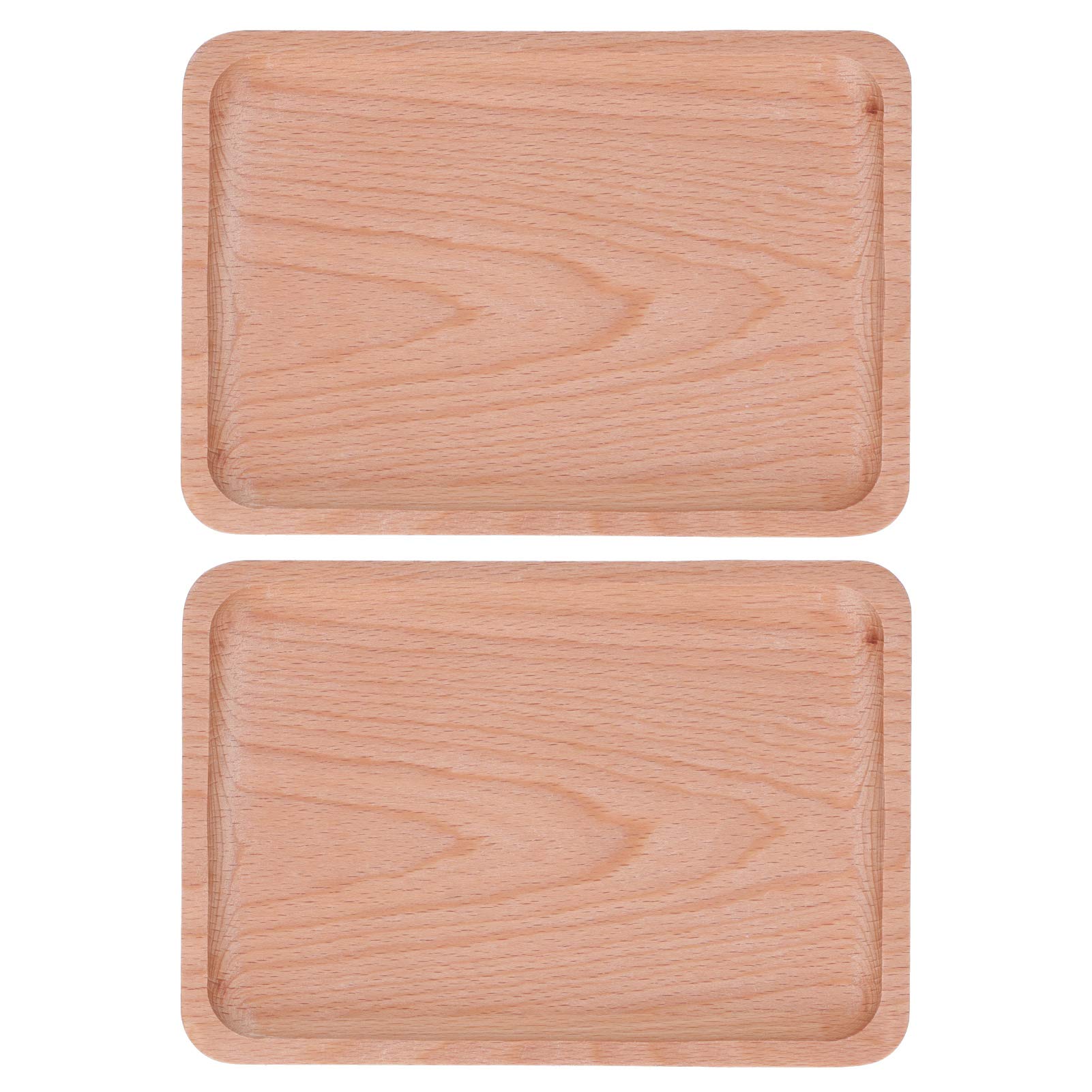 LYJL 2-Pack Wooden Serving Trays - Rectangle Fruit & Dessert Platters for Parties, BBQ, Kitchen Use - Perfect for Entertaining, Dining, and Home Decor