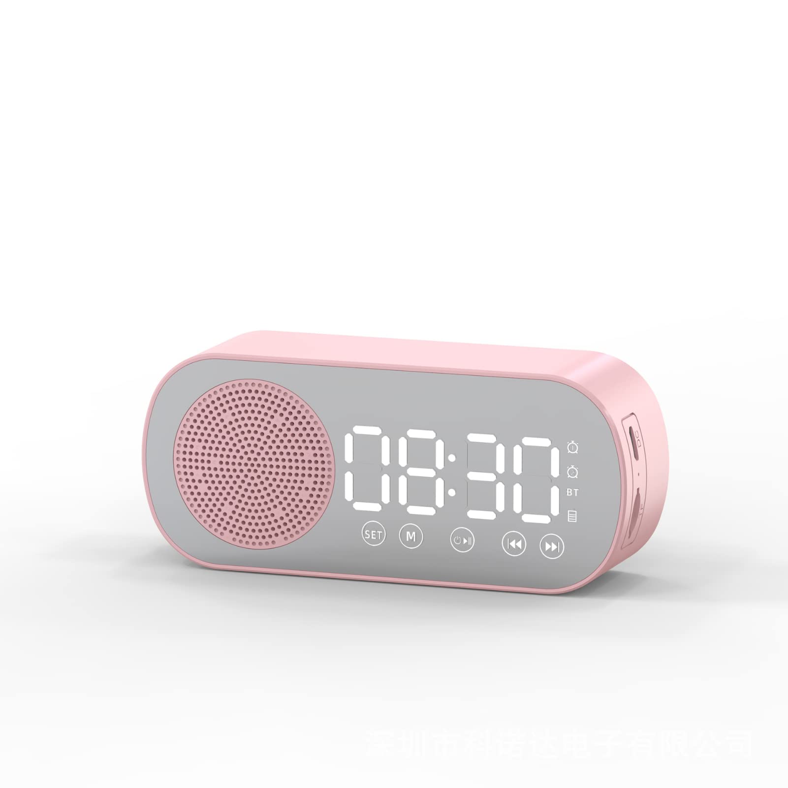 Bluetooth Alarm Clock with LED Mirror Display - Digital Alarm Clock Radio, Dual Loud Alarm for Heavy Sleepers, Weather Forecast - Perfect for Bedroom, Office, and Travel Use