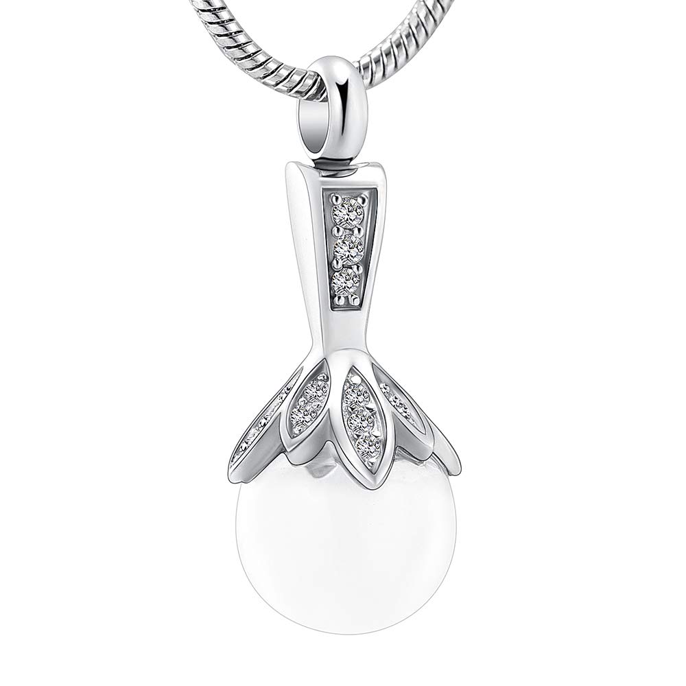 Memorial Jewelry for Ashes - Elegant Pearl Urn Necklace for Women | Cremation Keepsake Pendant | Perfect for Honoring Loved Ones at Special Occasions & Everyday Wear