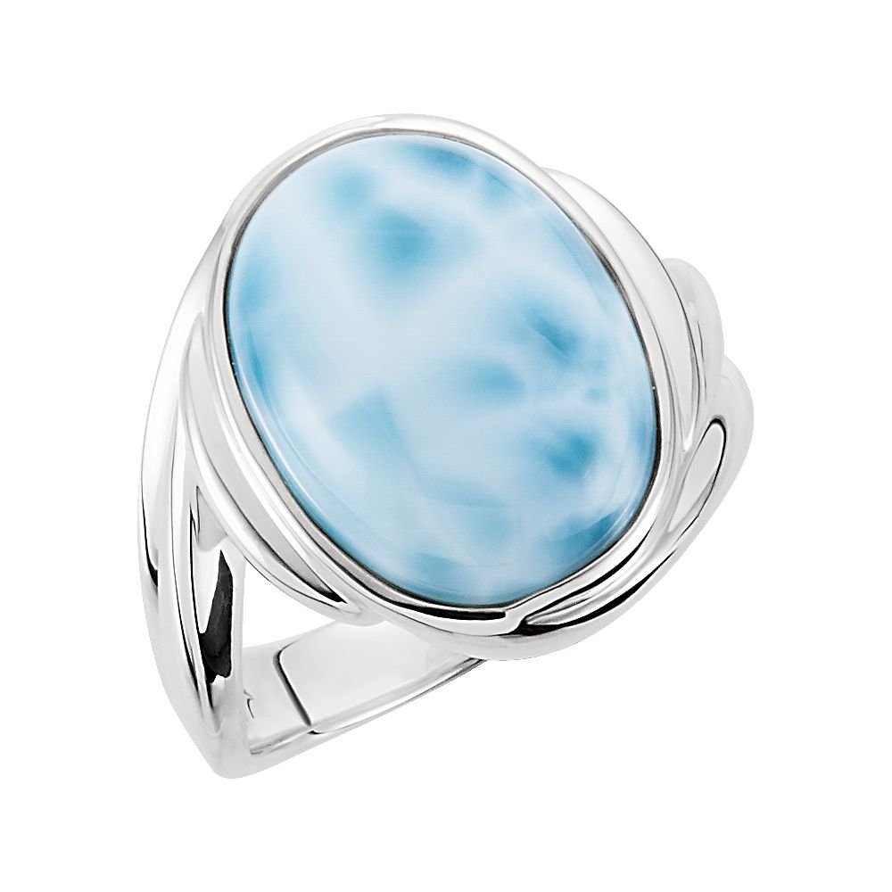 925 Sterling Silver Larimar Ring 16x12mm - Handmade Jewelry Gift for Women, Size 7/8/9 - Elegant Birthstone Ring for Mother's Day, Anniversary & Special Occasions
