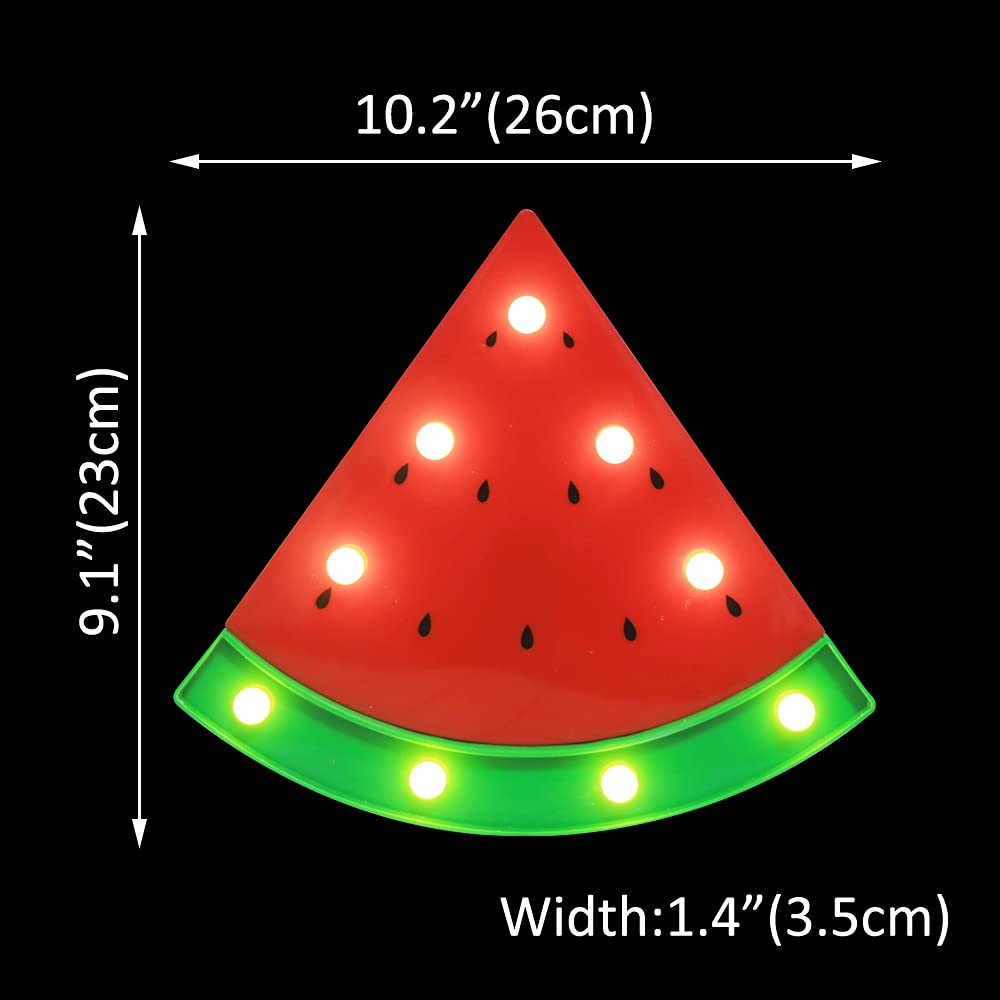 Battery Operated LED Watermelon Night Light - Portable Watermelon Shaped Desk Lamp for Kids Room, Nursery Decor & Christmas Gift (Red) - Perfect for Bedtime, Parties & Wall Decoration