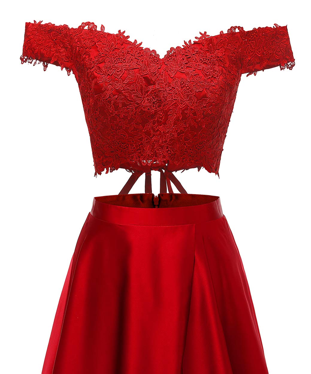 **Elegant Off Shoulder Prom Dresses 2024 | Long Two-Piece Lace & Satin Formal Evening Gown with High Slit for Women – Perfect for Prom Night, Homecoming, and Black-Tie Events**