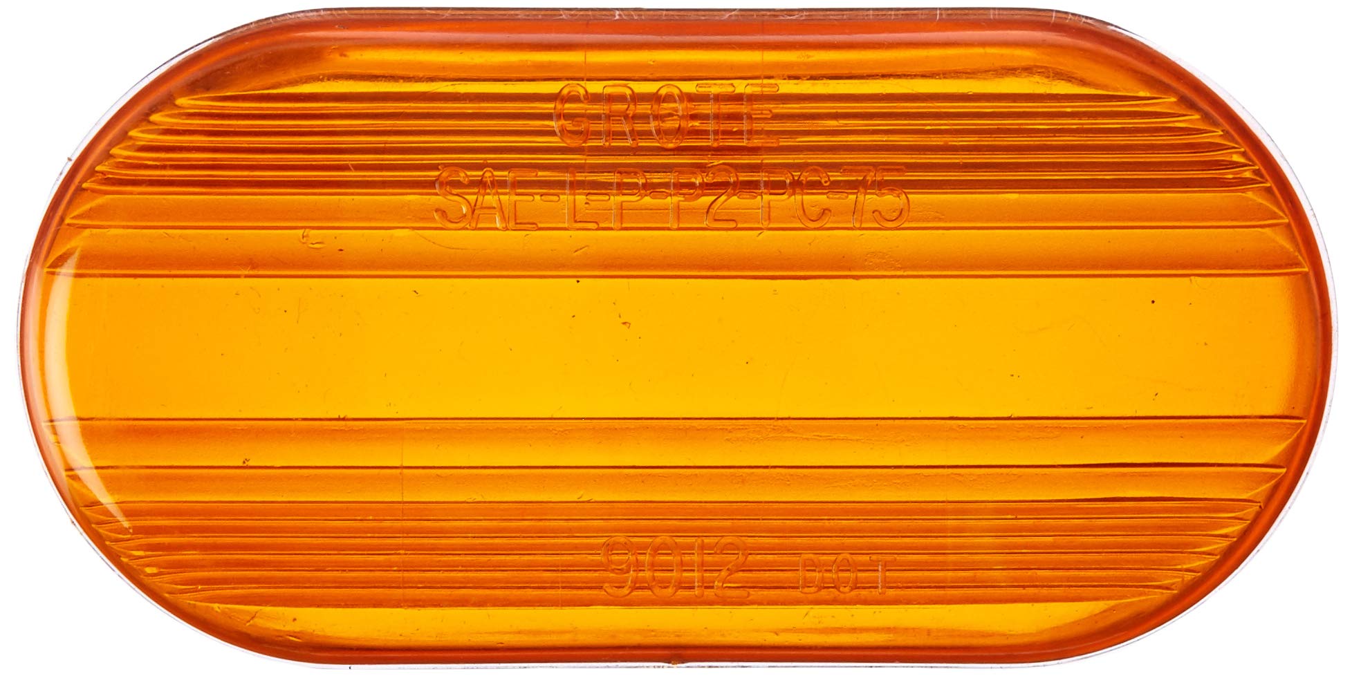 Grote 90123-5 Yellow Clearance Marker Replacement Lenses - Single Bulb Oval Lens (Retail Pack) for Truck & Trailer Safety Lighting - Perfect for Commercial Vehicles, RVs & Heavy Equipment