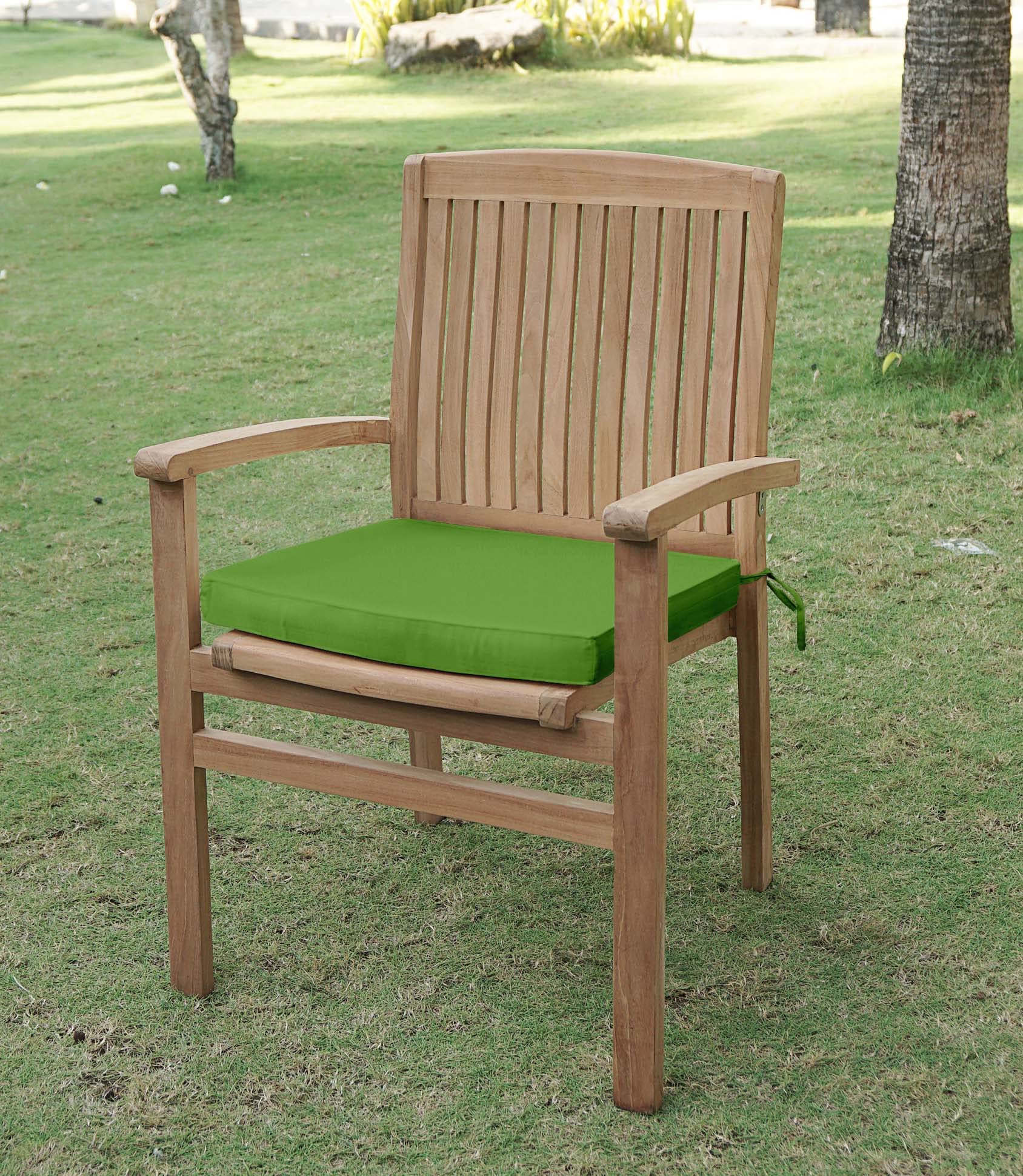 Premium 20x20 Inch Square Patio Chair Cushions Set of 2 - Indoor/Outdoor Waterproof Seat Cushions with Ties for Garden Furniture, Deck Chairs & Home Decor in Pear Green | Perfect for Backyard, Poolside & Sunroom Relaxation