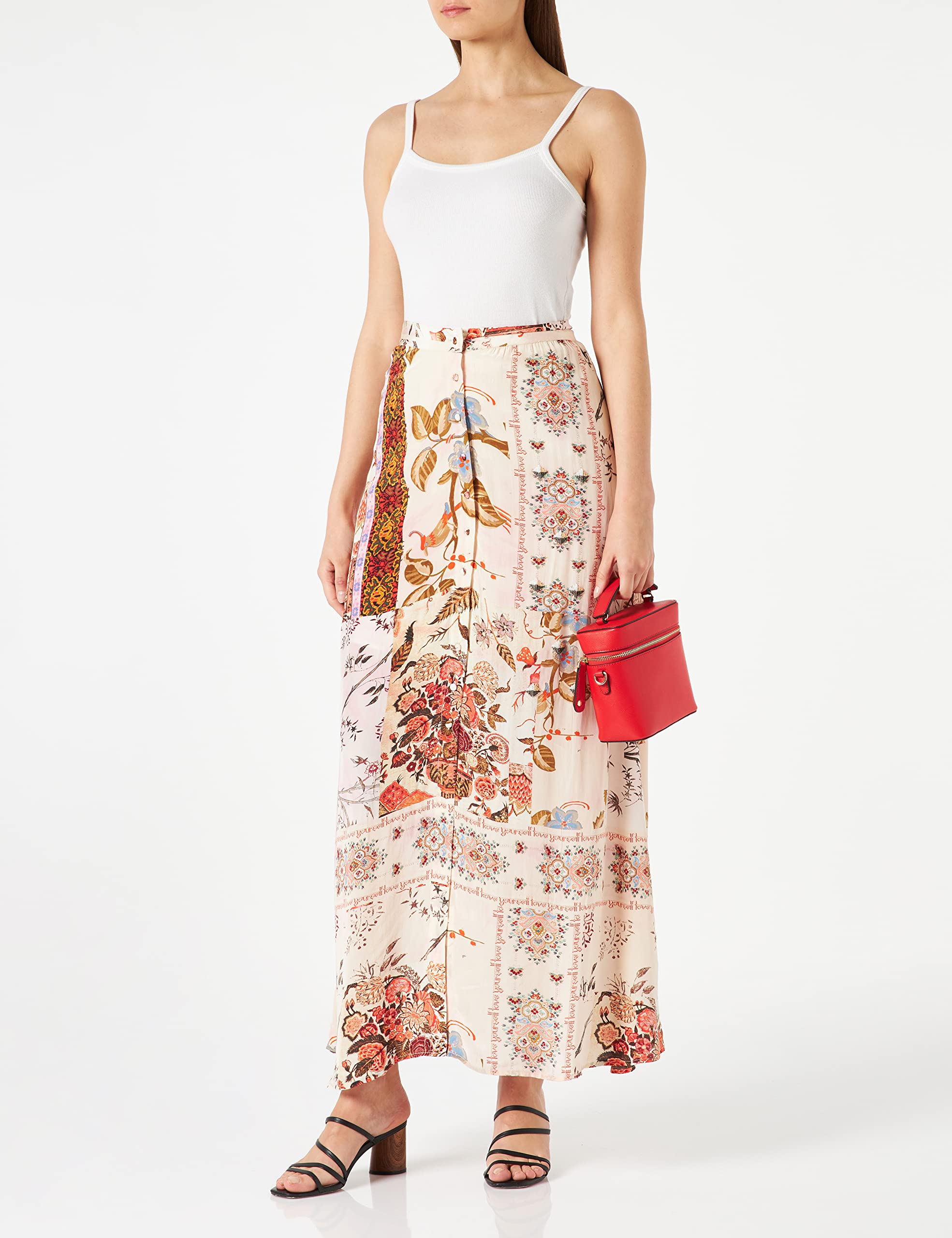Desigual Women's Long Woven Skirt - Stylish Boho Maxi Skirt for Summer, Beach & Casual Outings