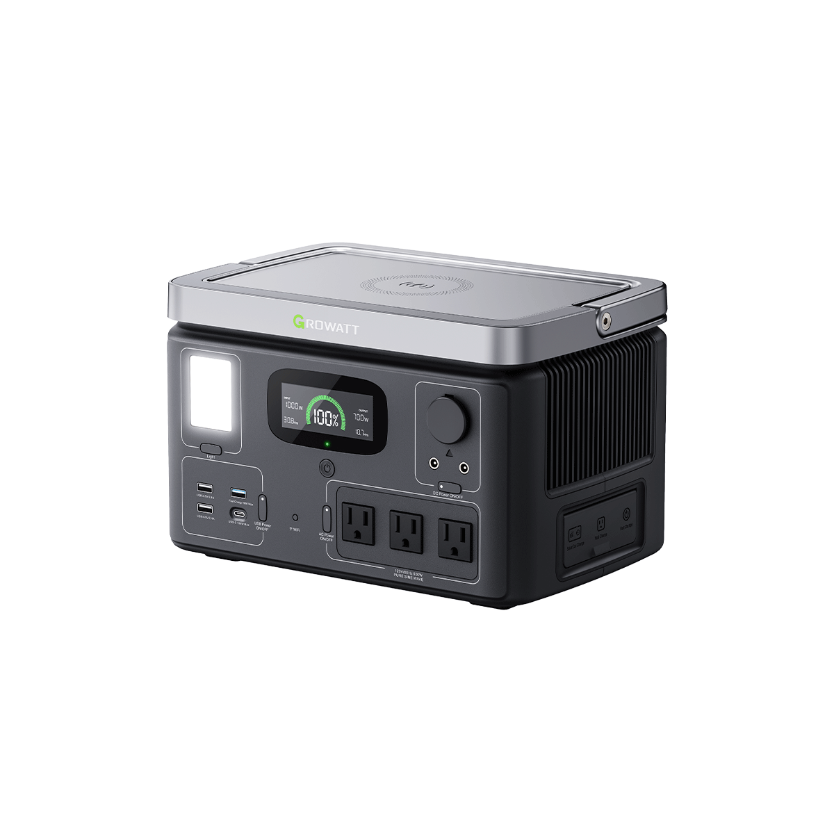 Growatt VITA 550 Portable Power Station - 550Wh Solar Generator for Camping, RV, Emergencies | Fast Charging, 9 Outputs, Pure Sine Wave | Outdoor, Home Backup, Off-Grid Power Supply