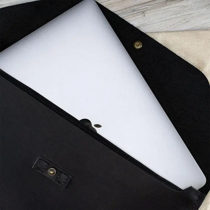 Premium Genuine Leather Laptop Briefcase - Professional 15.6 Inch Laptop Portfolio Case for Business & Travel - Perfect for Office, Commuting & Business Trips
