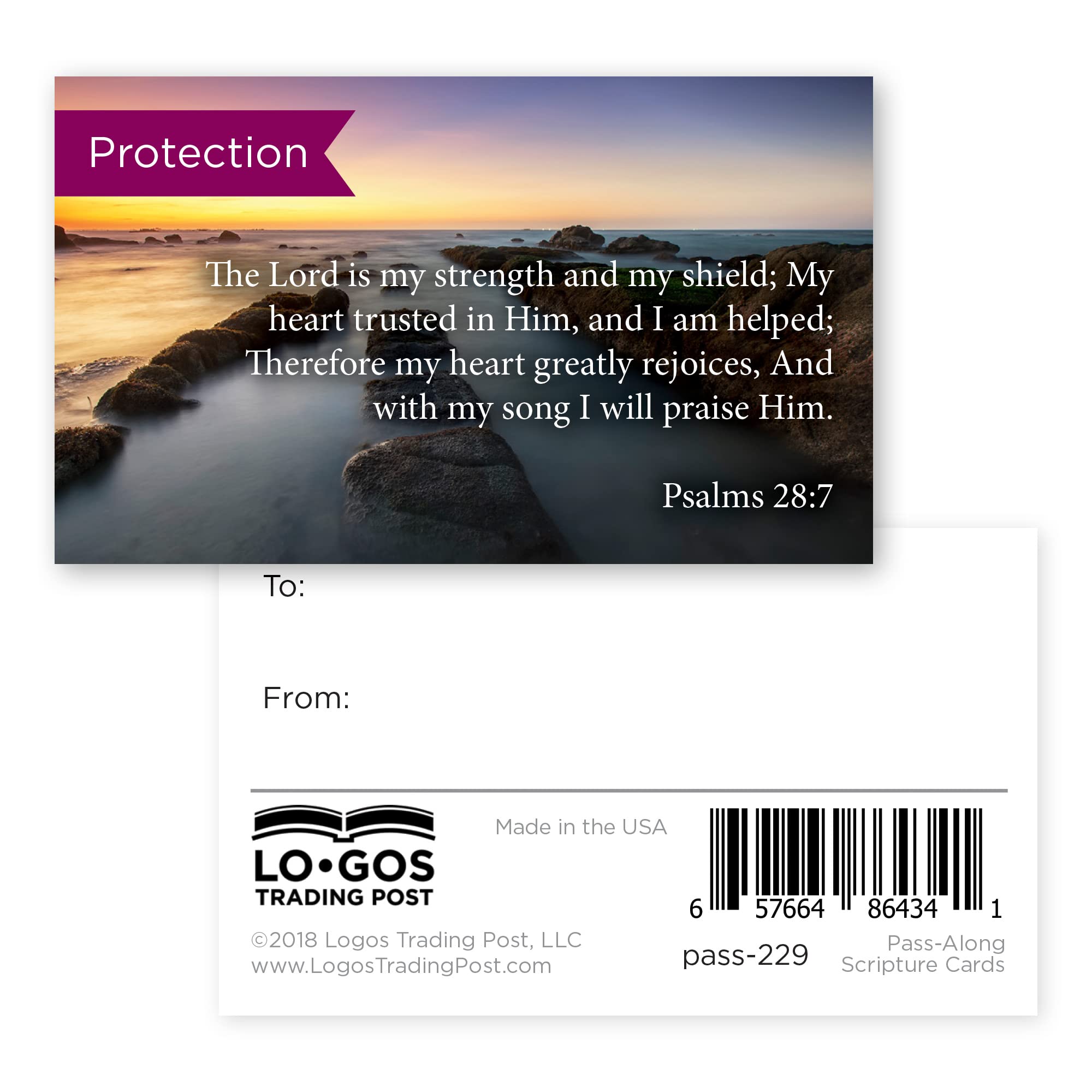 Pass It On Scripture Cards - Pack of 25 Inspirational Bible Verse Wallet Cards (Psalm 28:7) for Christian Devotionals, Bible Study & Scripture Memorization | Perfect for Encouragement Gifts, Small Group Fellowship & Personal Faith Journey