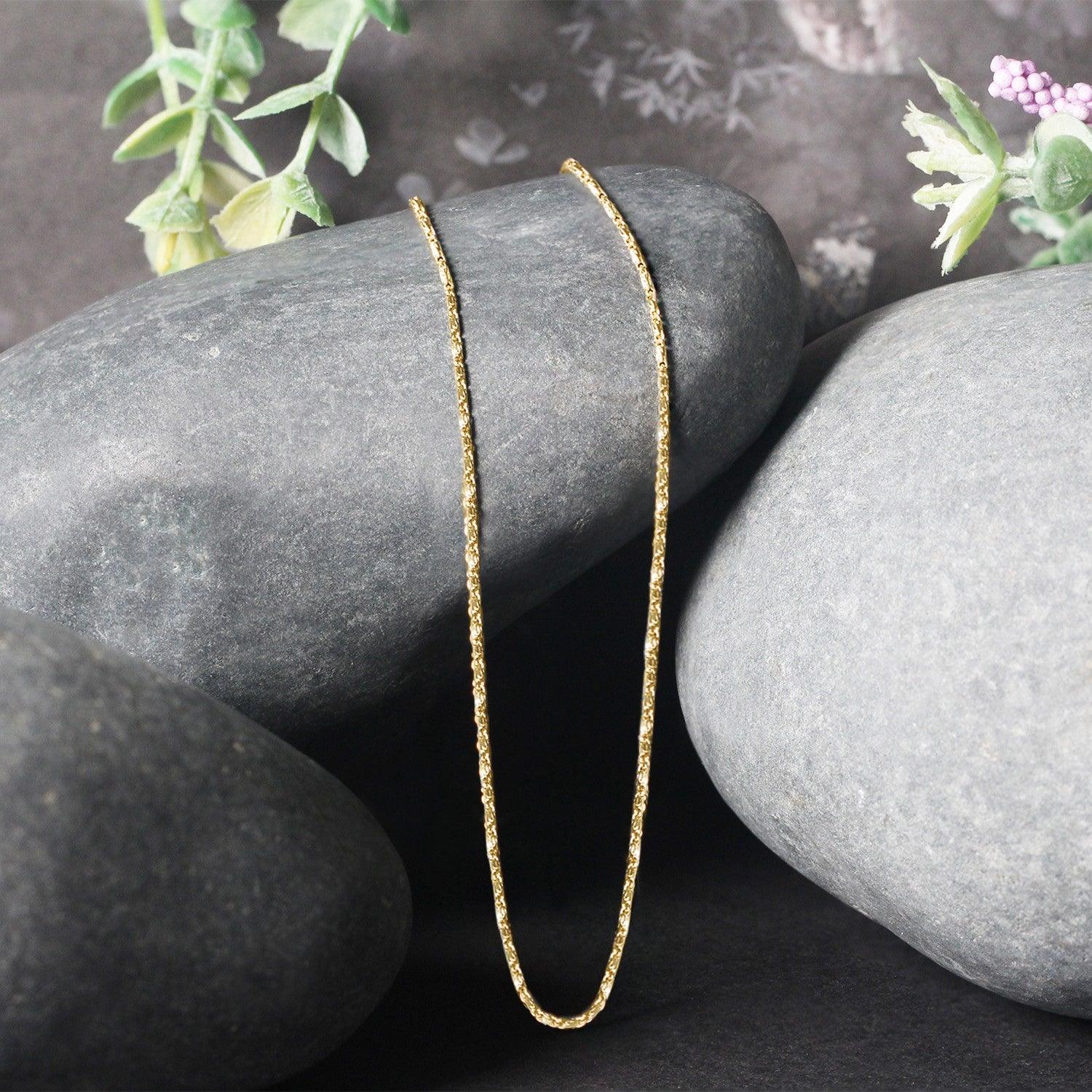 14K Yellow Gold Lumina Pendant Chain - 0.9mm Thin Delicate Necklace for Women, Elegant Layering Jewelry Gift for Her, Perfect for Everyday Wear & Special Occasions