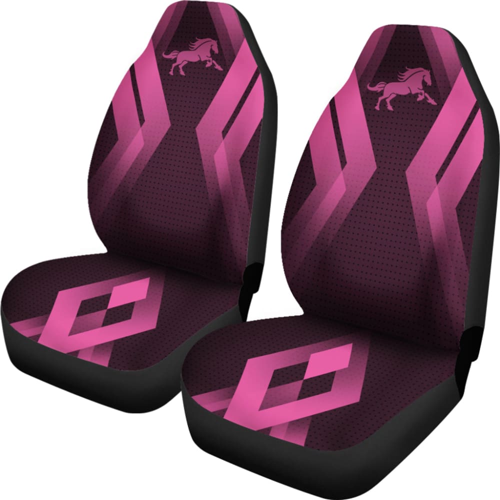 Premium Black & Pink Mustang Horse Custom Car Seat Covers - Universal Fit for Ford Mustang Models - Perfect for Car Enthusiasts & Gift Giving
