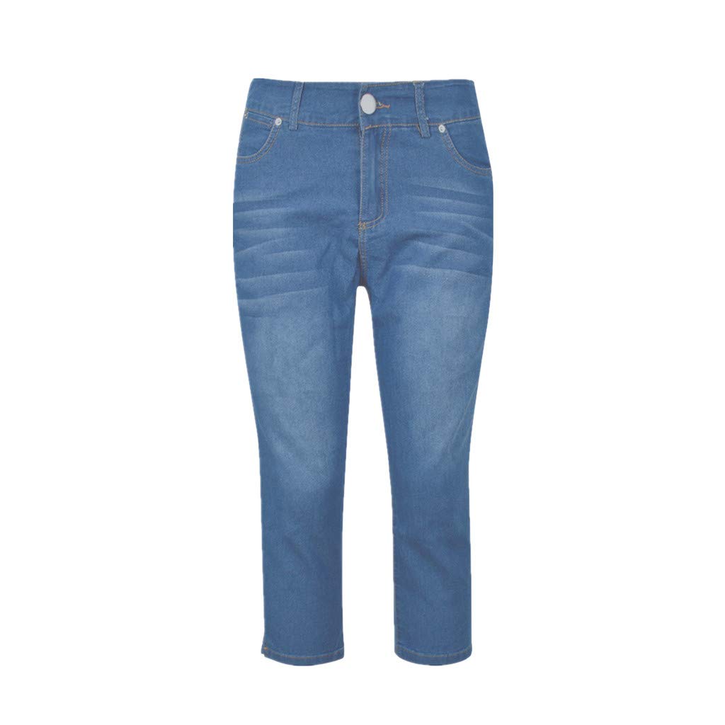 Democracy Women's High Stretch Slim Fit Jeans - Calf Length Denim Pants with Waistband | Perfect for Casual Wear, Office & Night Out