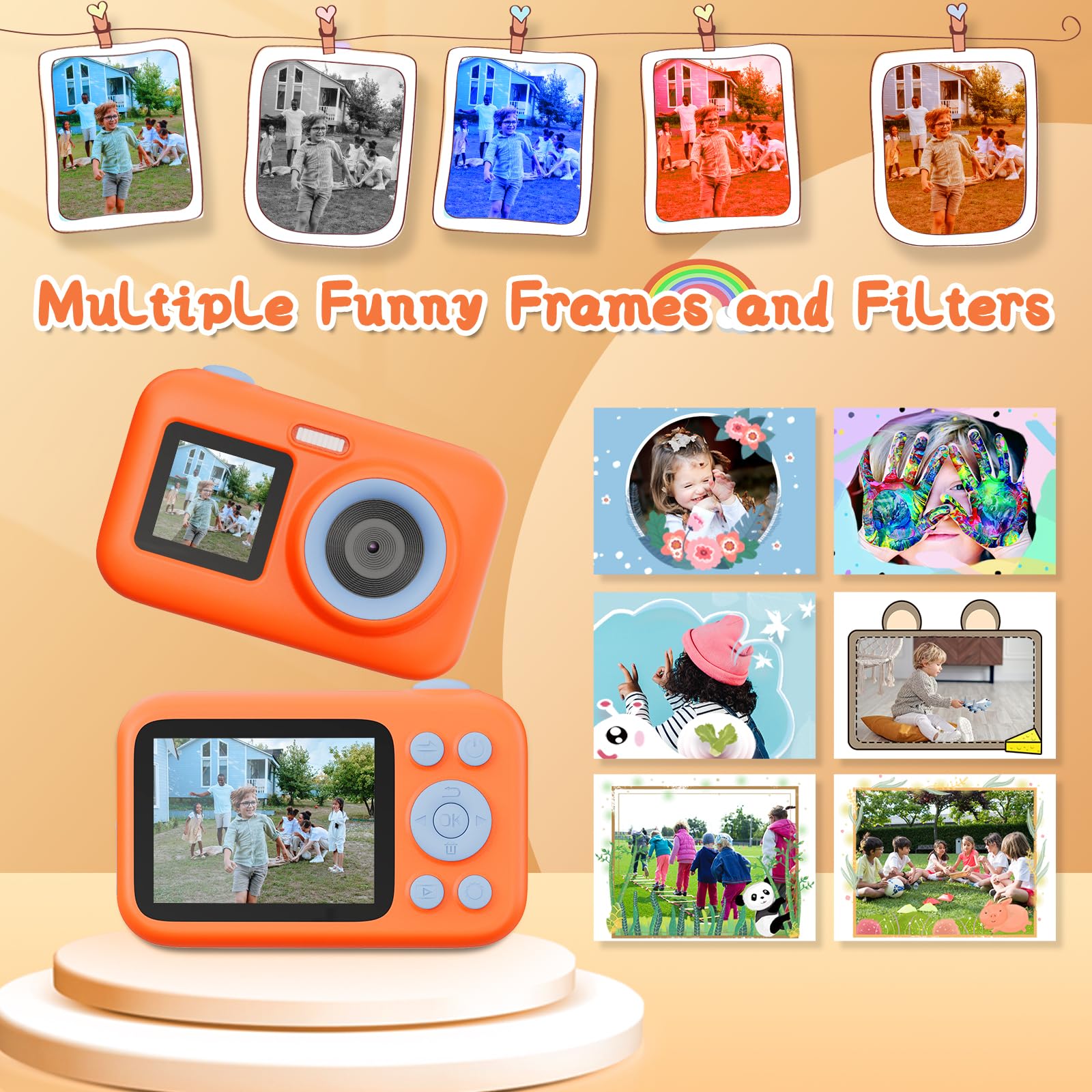 SJCAM Kids Camera Dual Screen - 1080P 44MP HD Digital Video Camera for Children Ages 3-10 | Christmas Birthday Gifts for Boys & Girls | Portable Toy Camera for Toddlers - Perfect for Travel, Outdoor Adventures & Family Moments