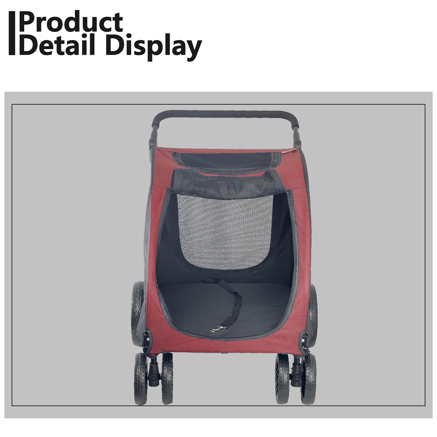 Foldable Pet Jogger Stroller for Large Dogs up to 110 lbs - Heavy Duty Universal Wheel Dog Stroller for Single or Multiple Medium & Large Breed Dogs (Red) - Perfect for Jogging, Hiking, Beach & Outdoor Adventures