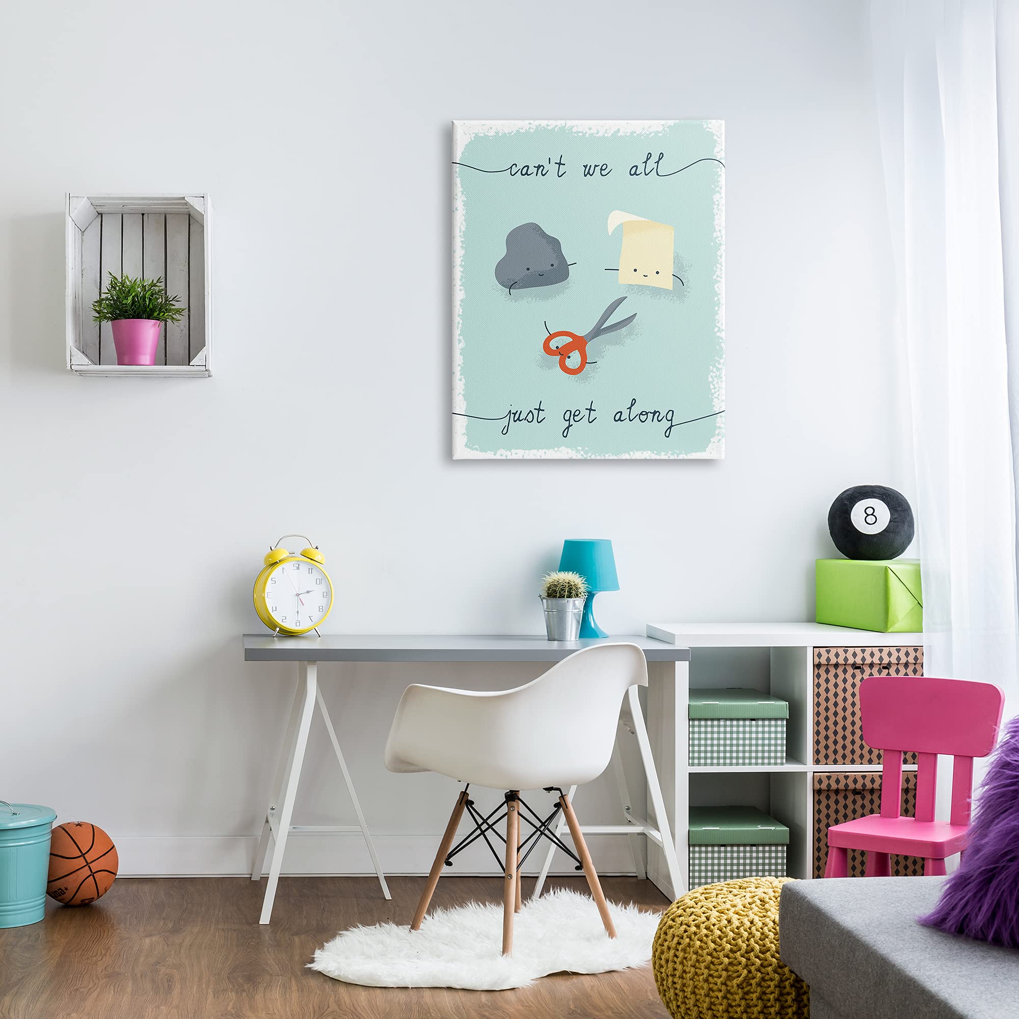 Stupell Industries Rock Paper Scissors Playful Illustration Canvas Wall Art - 30