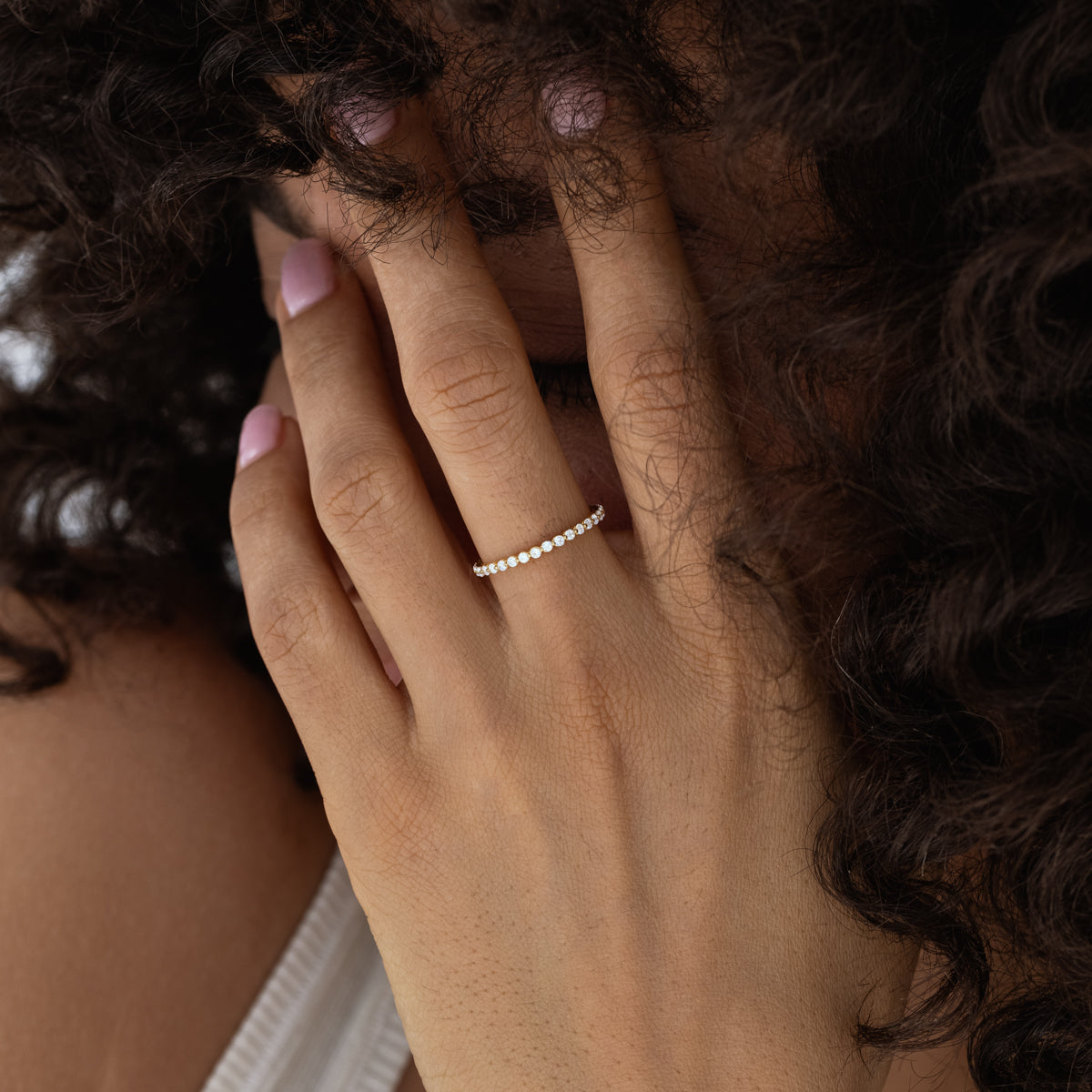 Floating Eternity Diamond Band Ring for Women - 14K Gold or Platinum Wedding & Anniversary Jewelry Gift - Perfect for Bridal, Engagement & Special Occasions