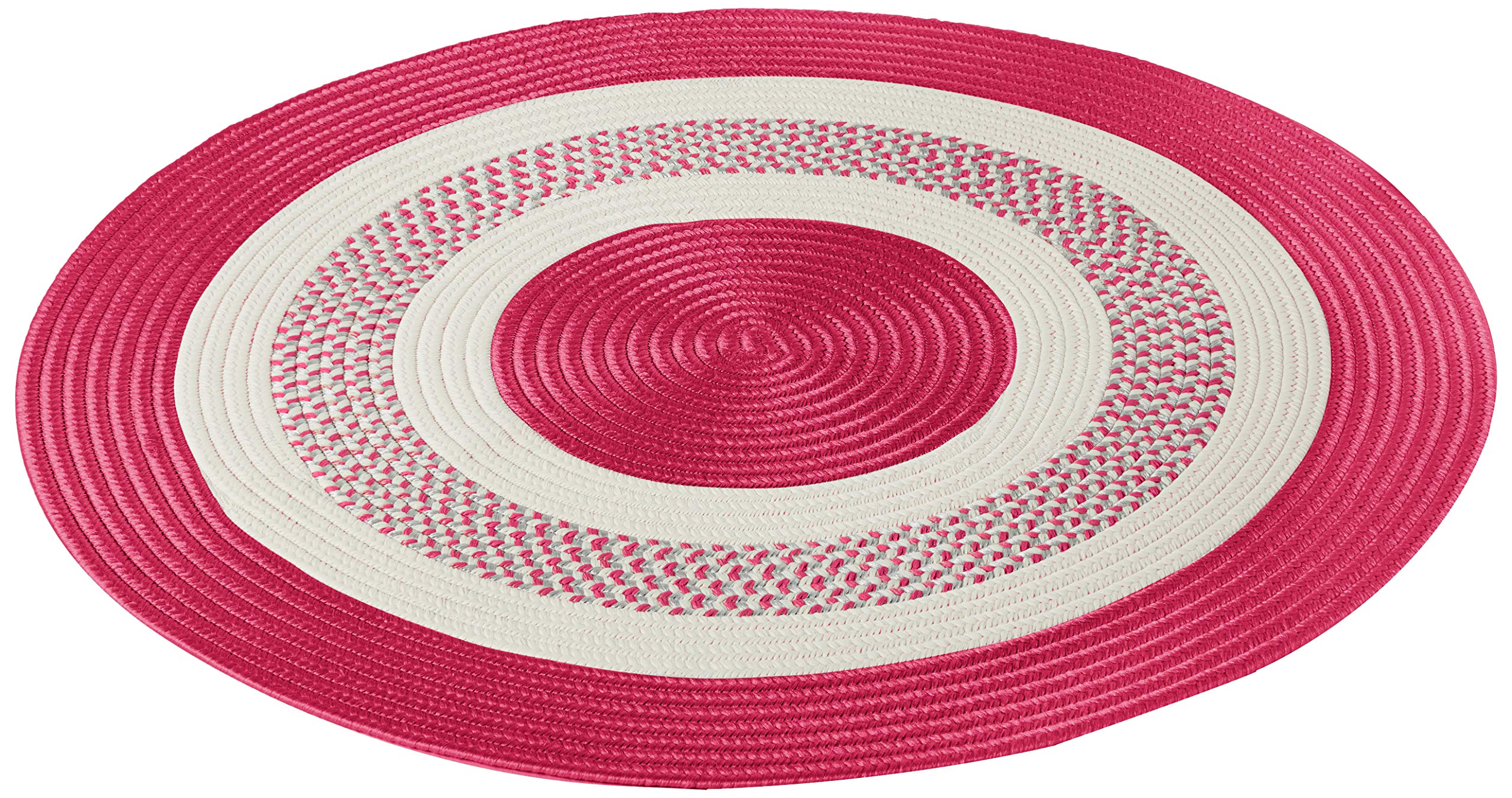 Premium 8' x 8' Round Crescent Rugs in Magenta Pink - Soft Non-Slip Area Rug for Living Room, Bedroom, Nursery & Home Decor