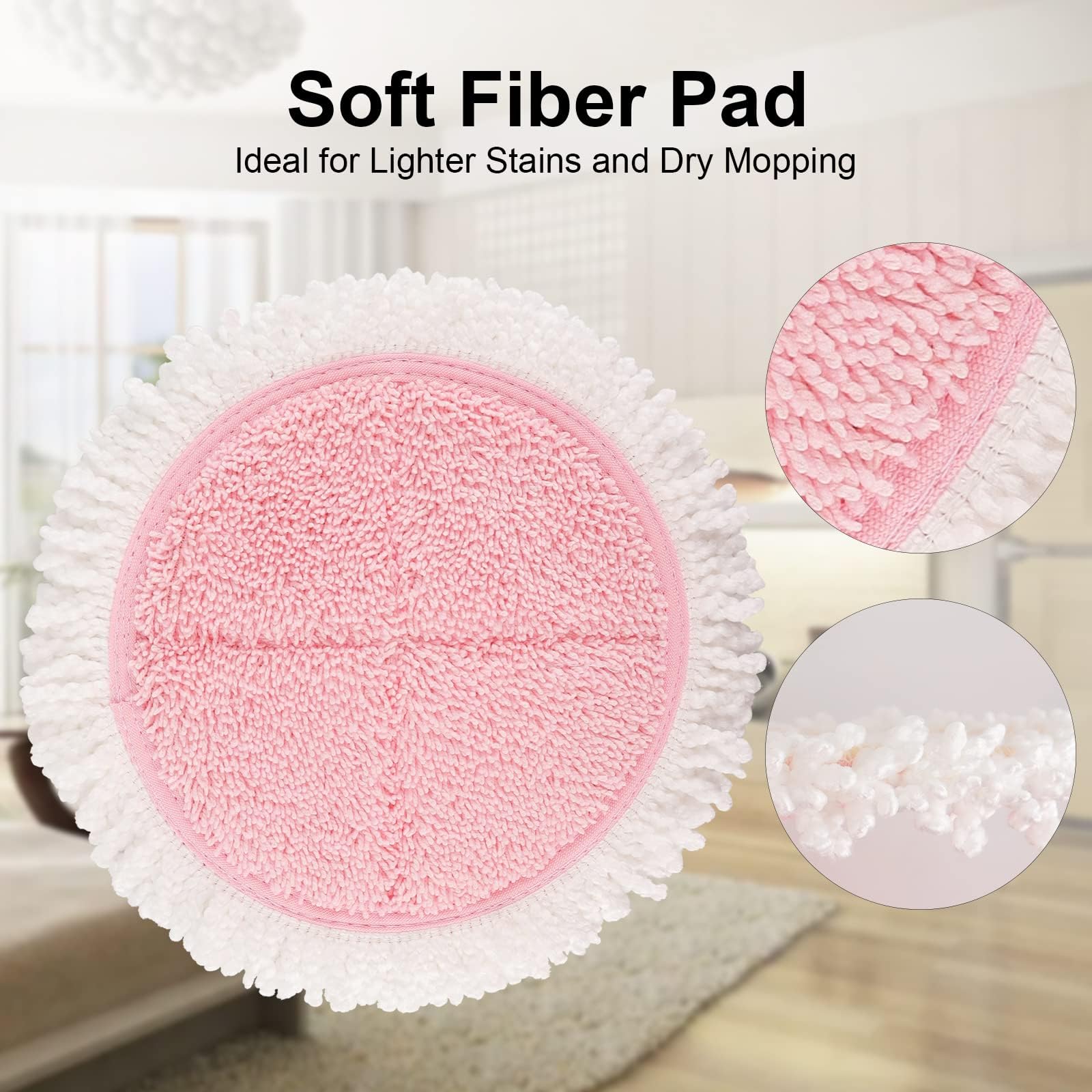 6 Pack Replacement Electric Mop Pads for G700 & P700 Mop - 6.3 Inch Washable Cleaning & Waxing Pads - Perfect for Hardwood Floors, Tile, and Laminate Surfaces